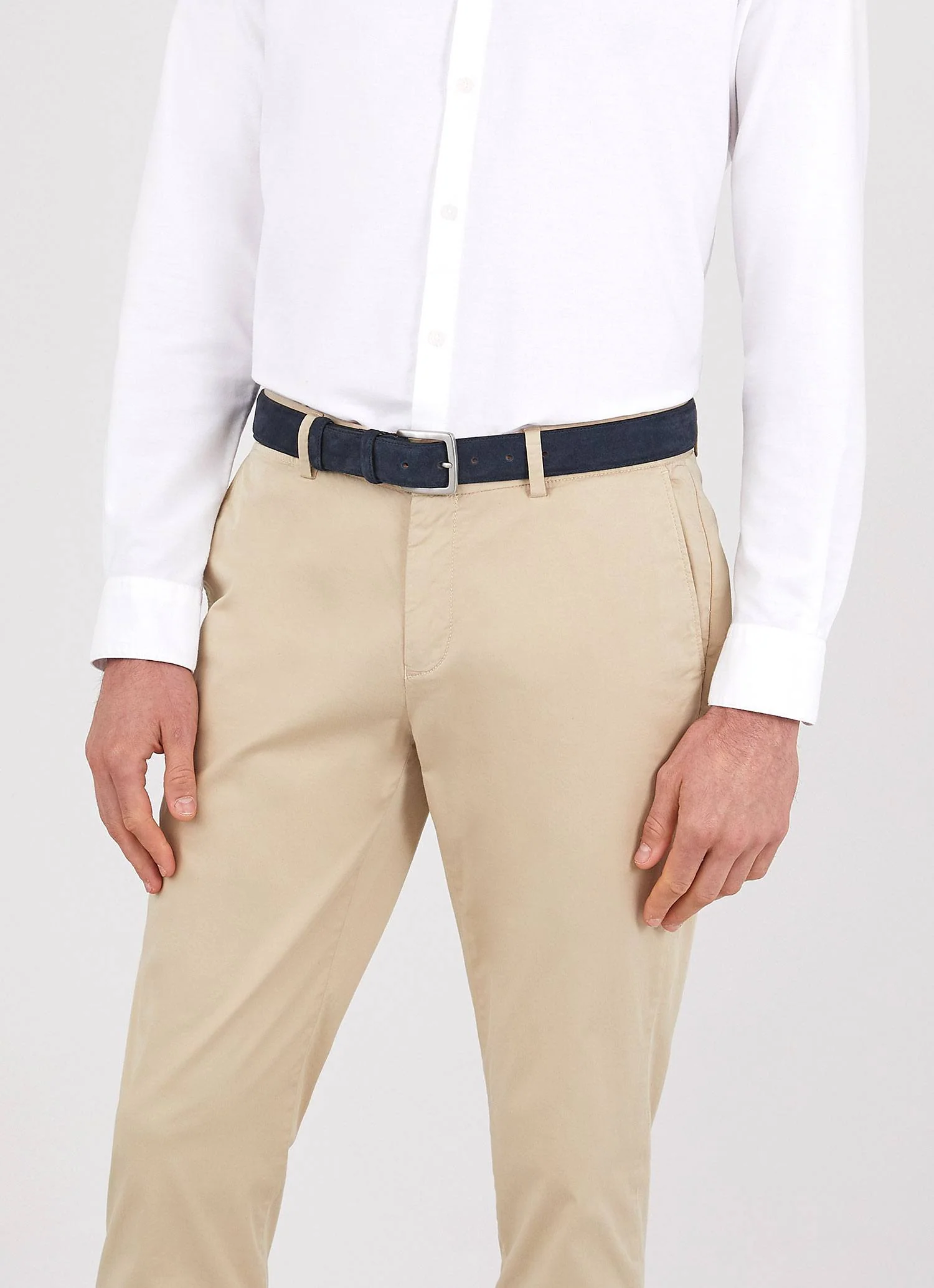 Men's Suede Belt in Navy - Image 2
