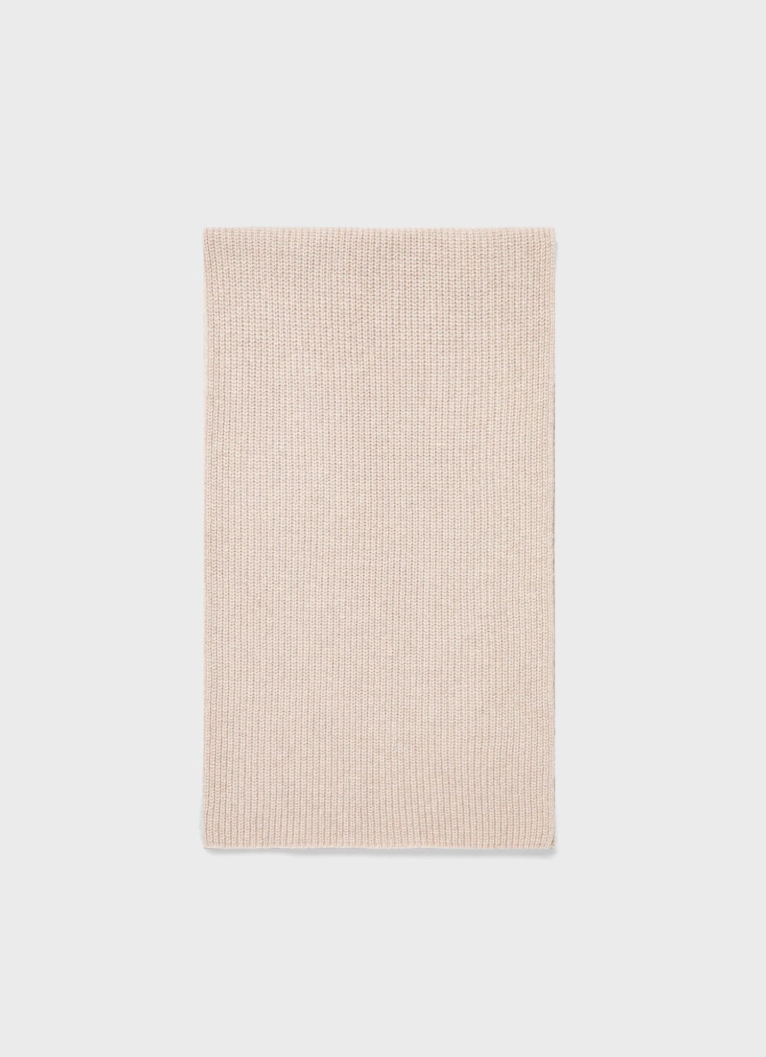 Cashmere Ribbed Scarf in Putty