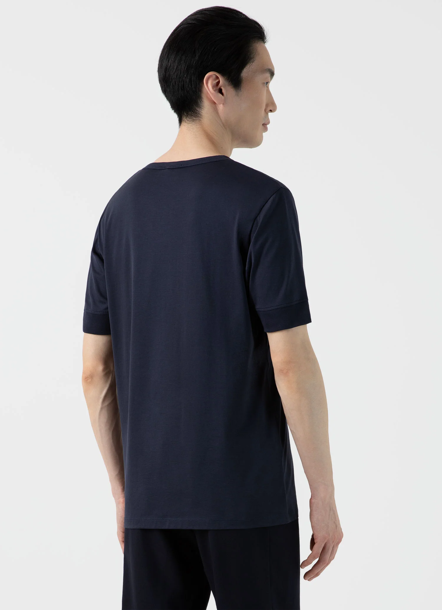 Men's Henley T-shirt in Navy - Image 5