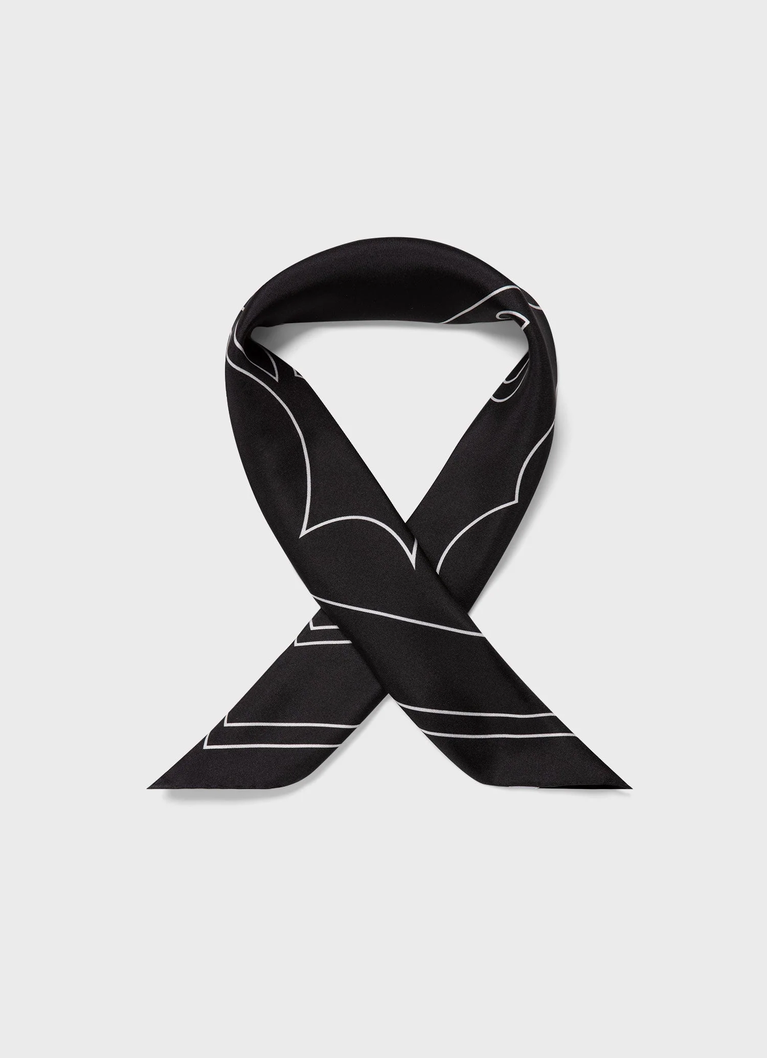 Linear Archive Print Silk Scarf in Black - Image 3