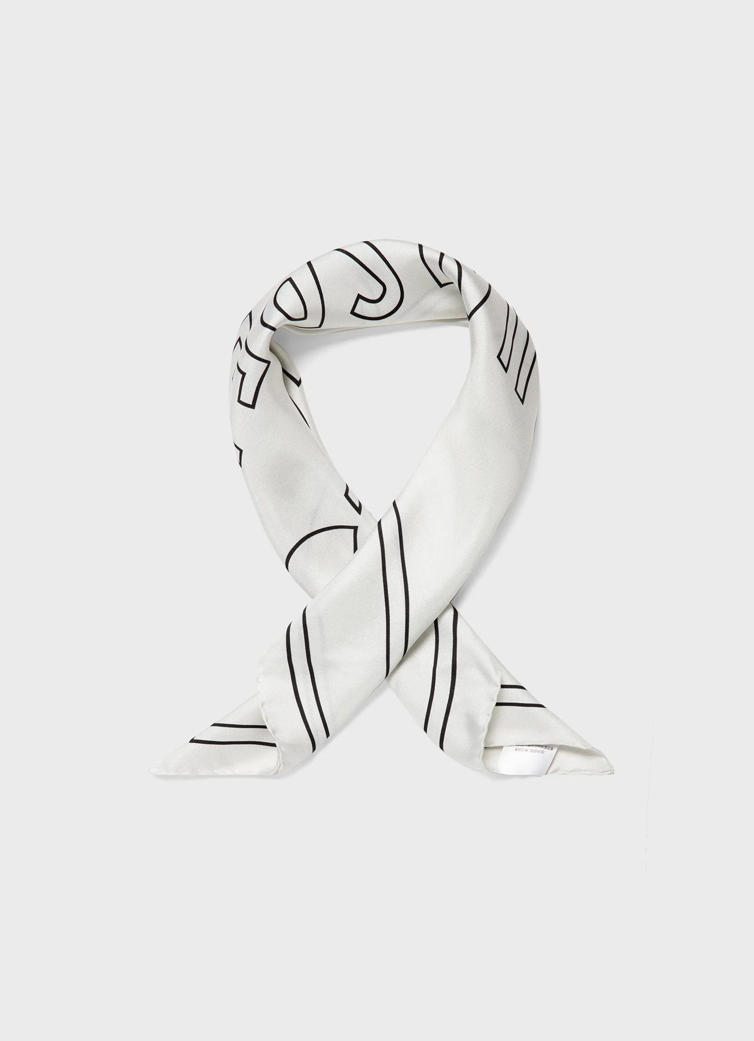 Linear Archive Print Silk Scarf in Ecru - Image 3