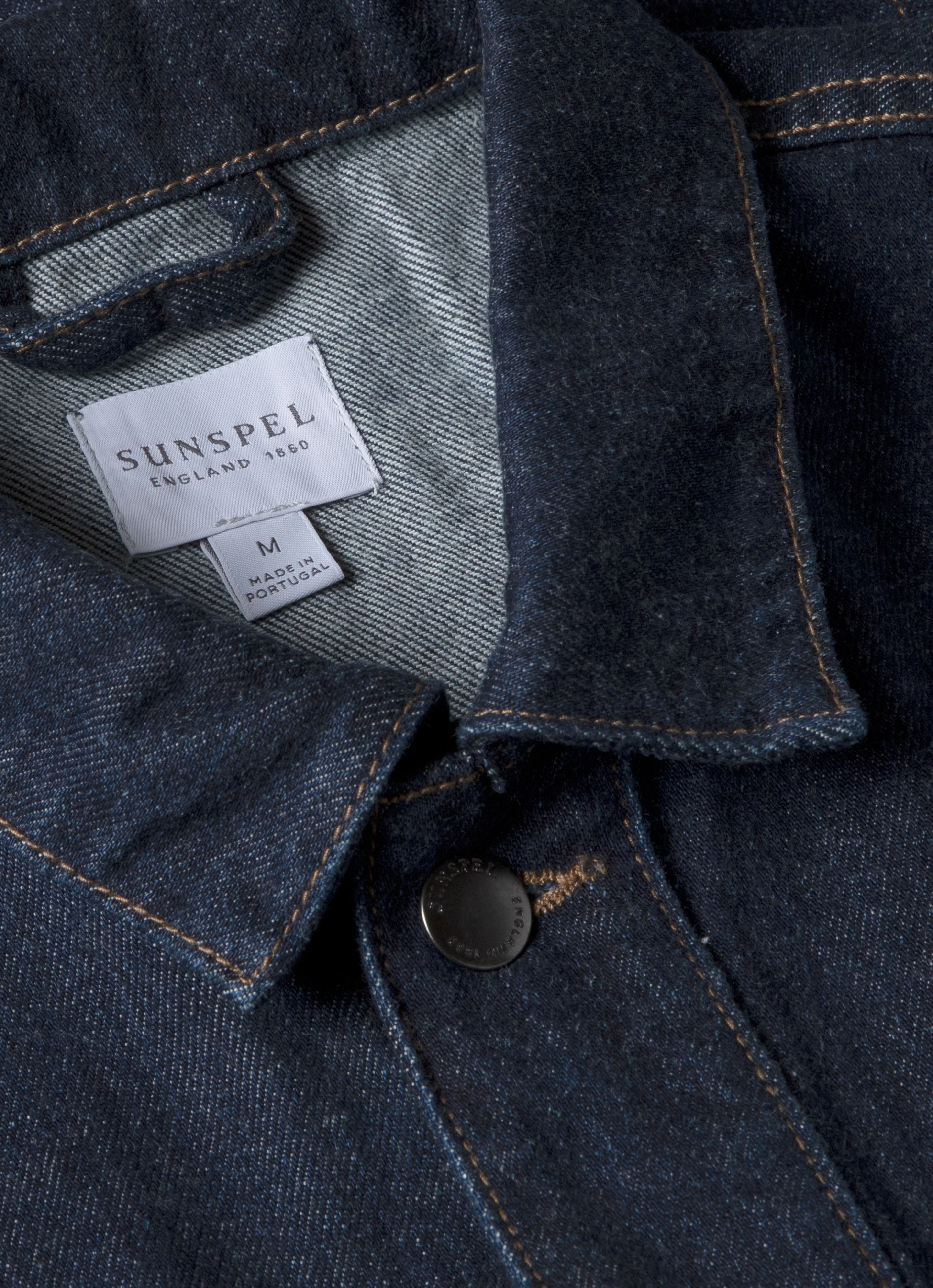 Men's 13oz Japanese Denim Jacket in Rinse Wash Denim - Image 4