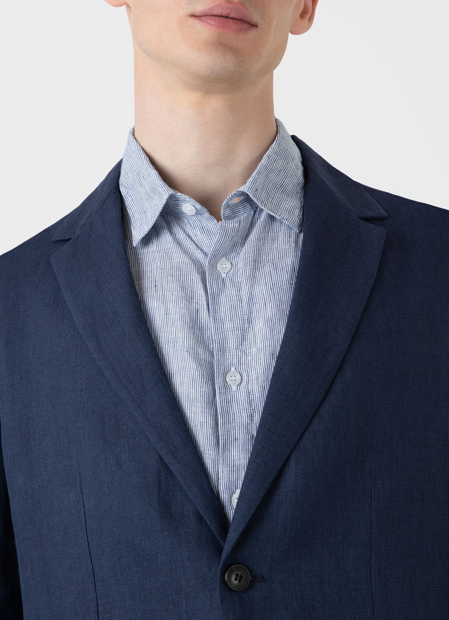 Men's Linen Blazer in Light Navy - Image 6