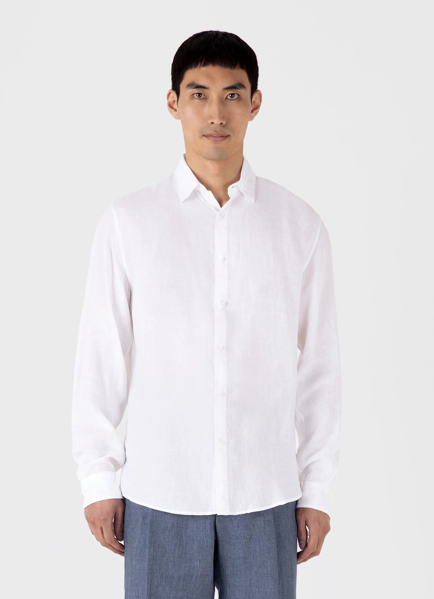 Men's Linen Shirt in White - Image 2