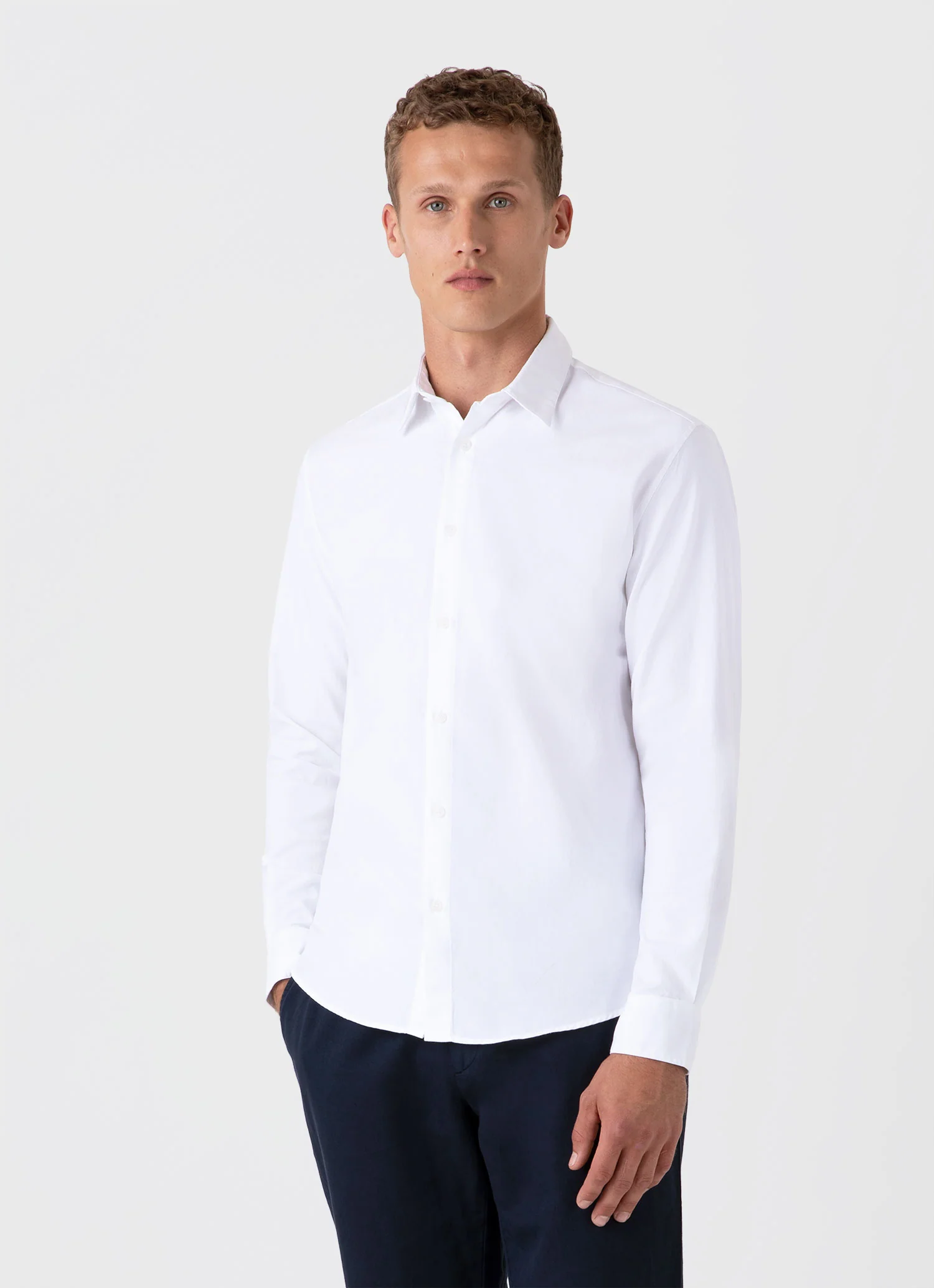 Men's Oxford Shirt in White - Image 2