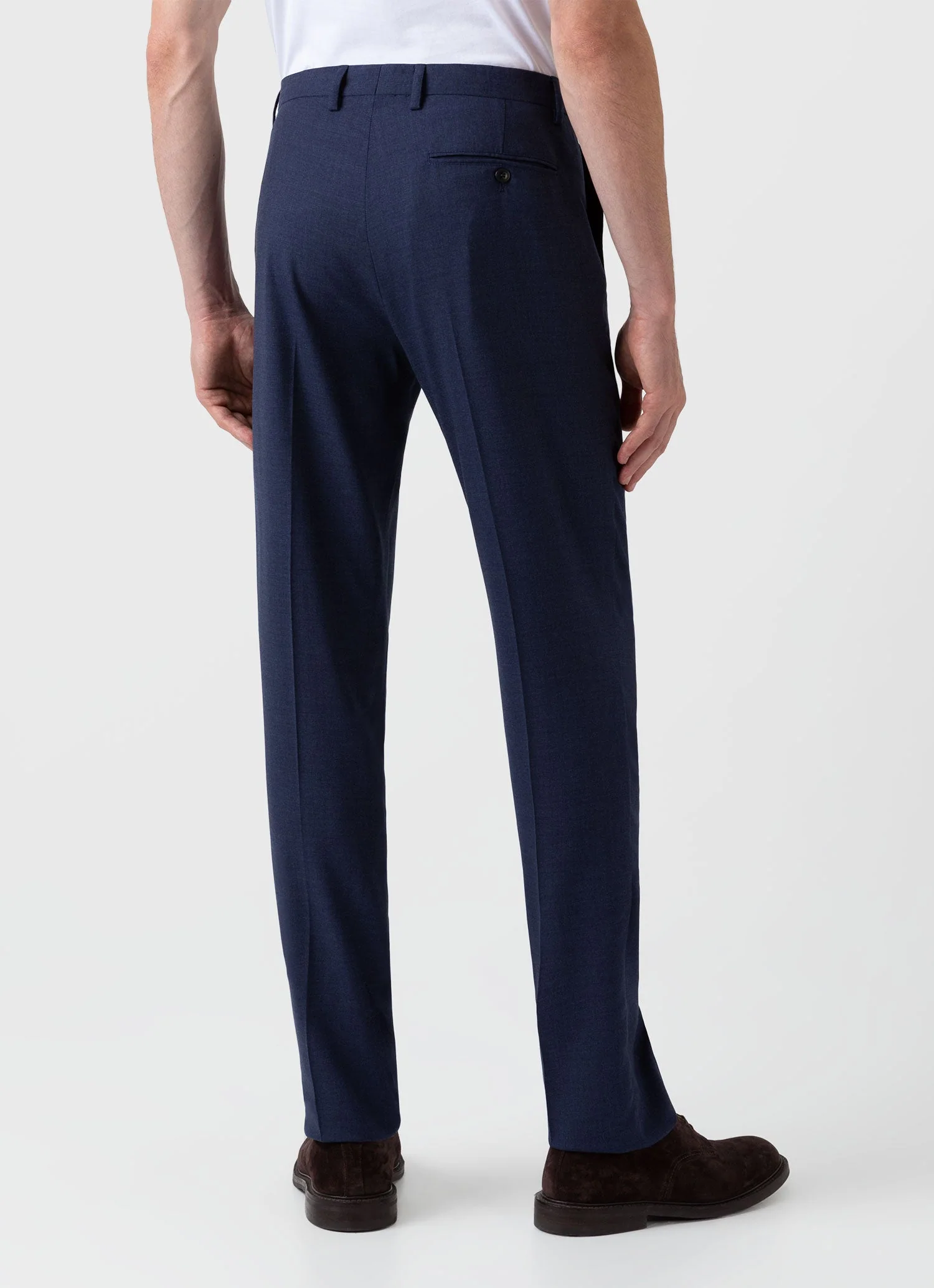 Men's Slim Fit Wool Trouser in Blue Melange - Image 4