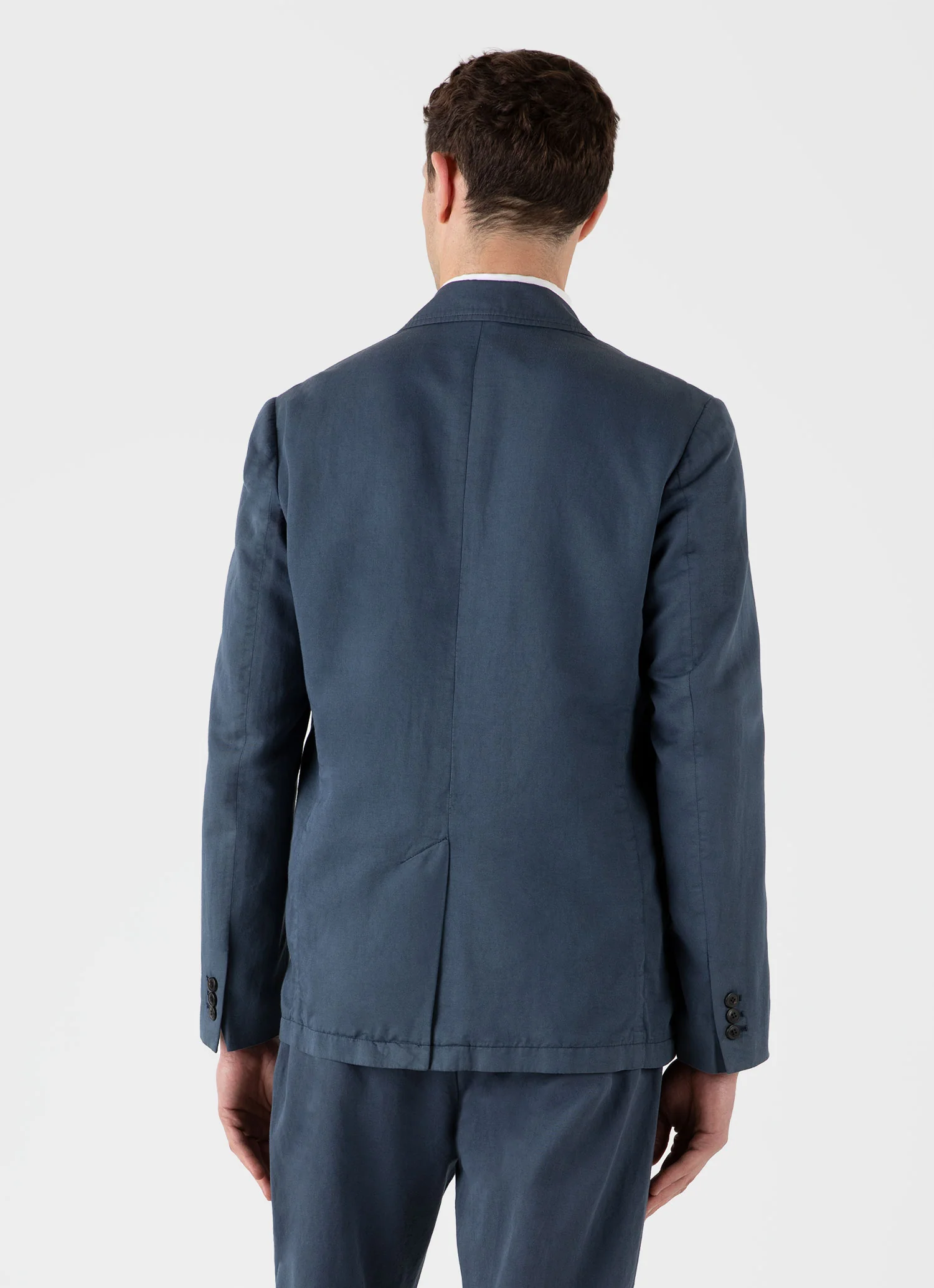 Men's Cotton Linen Unstructured Blazer in Shale Blue - Image 5