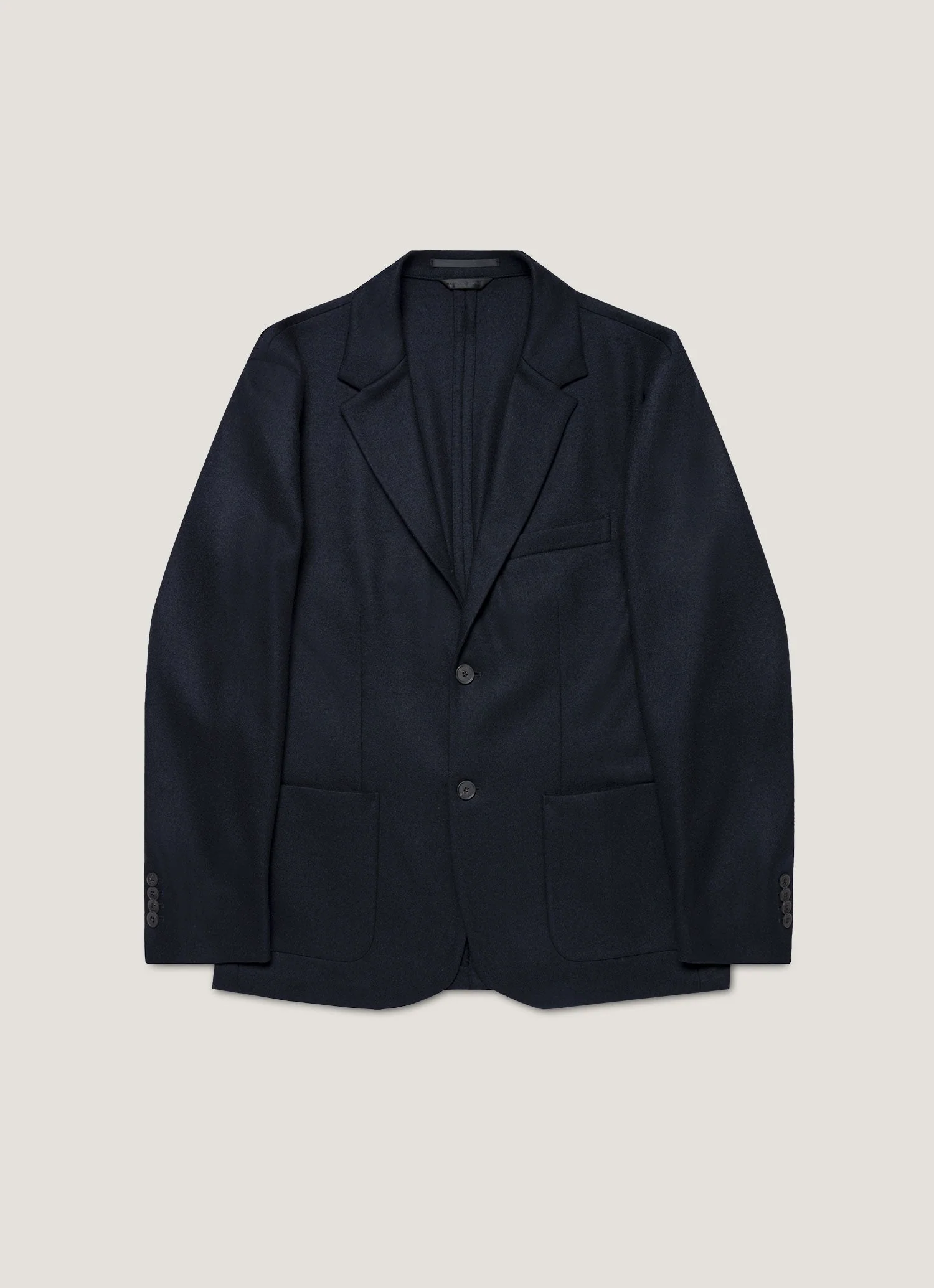 Men's Boiled Wool Blazer in Navy