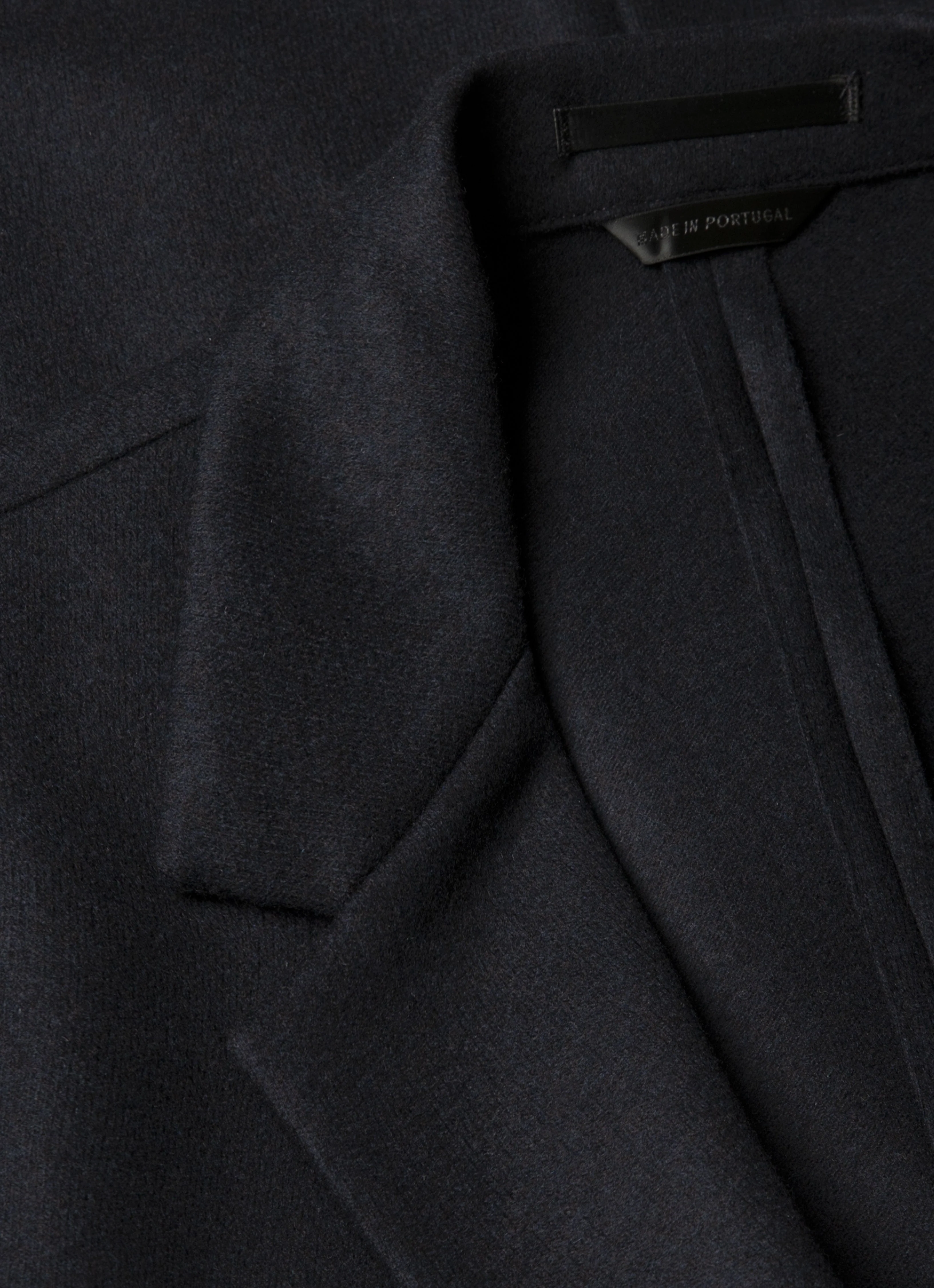 Men's Boiled Wool Blazer in Navy - Image 4