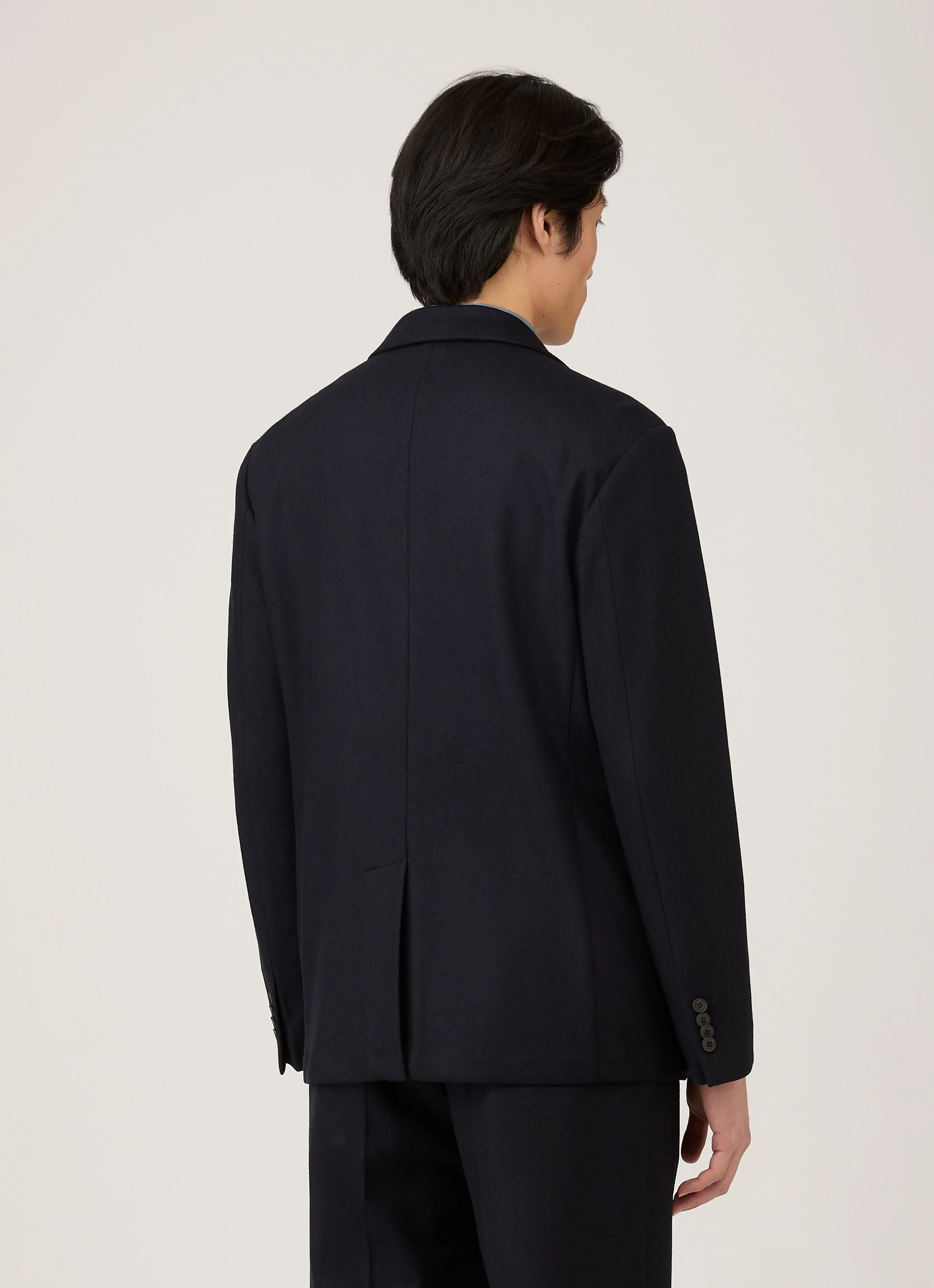 Men's Boiled Wool Blazer in Navy - Image 5