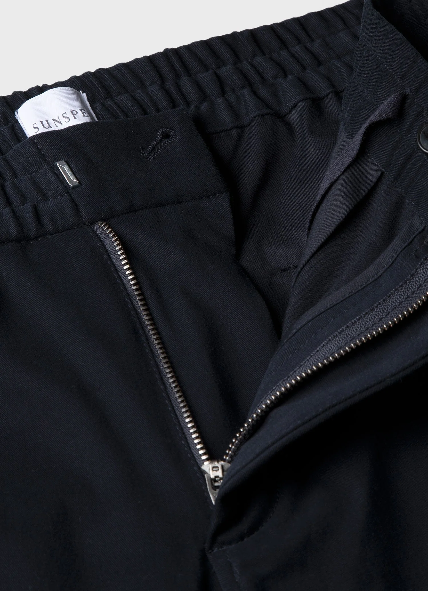 Men's Brushed Cotton Wool Drawstring Trouser in Navy - Image 4