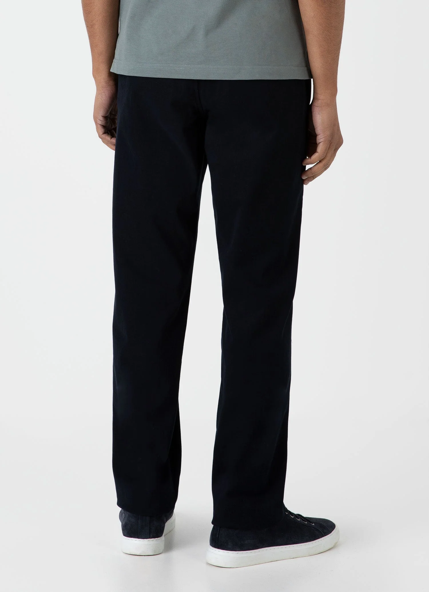 Men's Brushed Cotton Wool Drawstring Trouser in Navy - Image 5