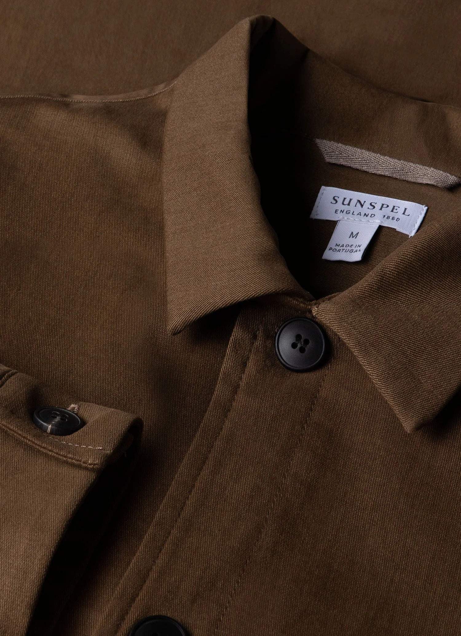 Men's Brushed Cotton Wool Overshirt in Dark Stone - Image 4