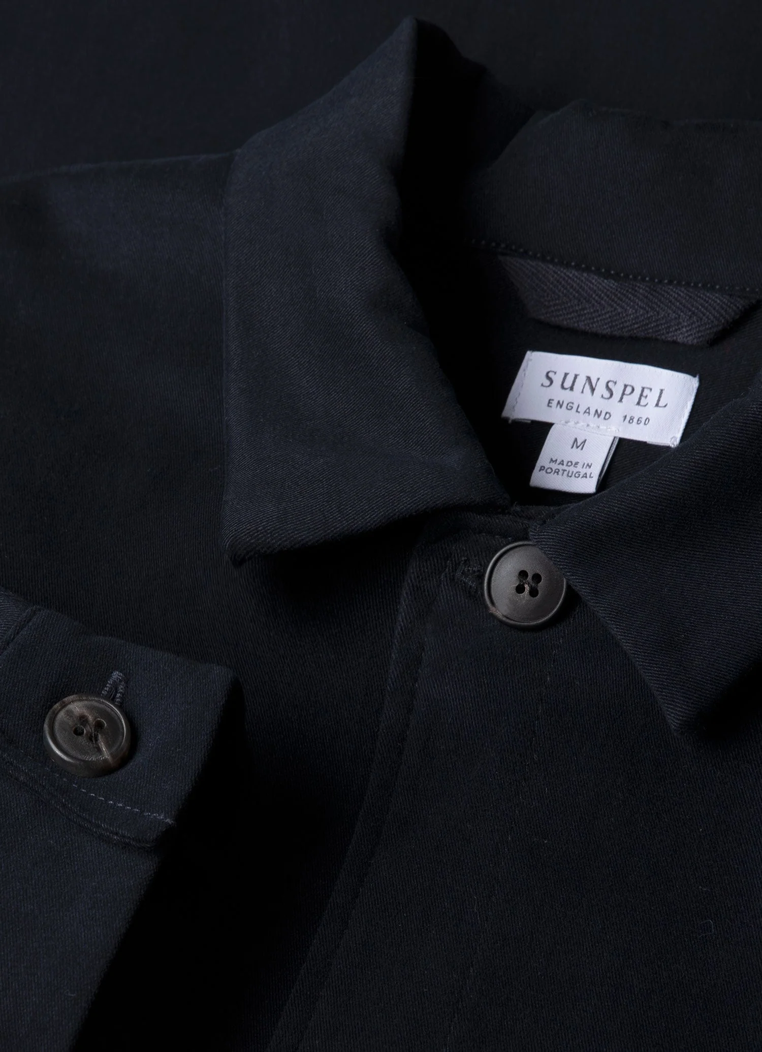 Men's Brushed Cotton Wool Overshirt in Navy - Image 4