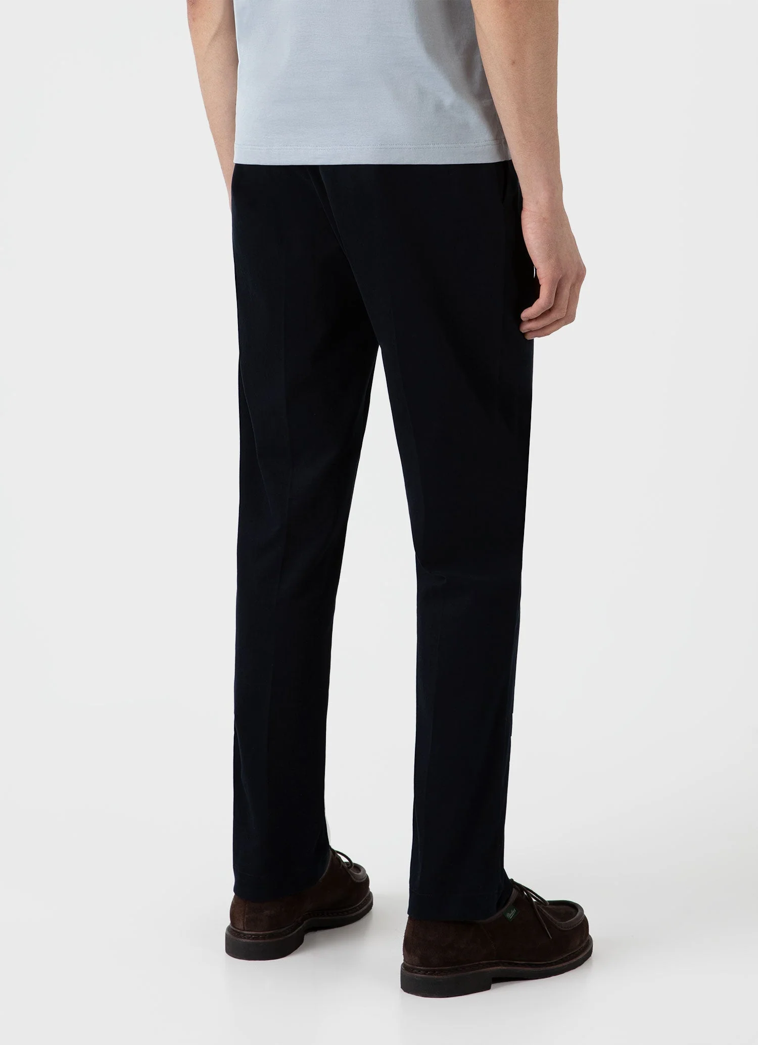 Men's Brushed Cotton Wool Trouser in Navy - Image 5