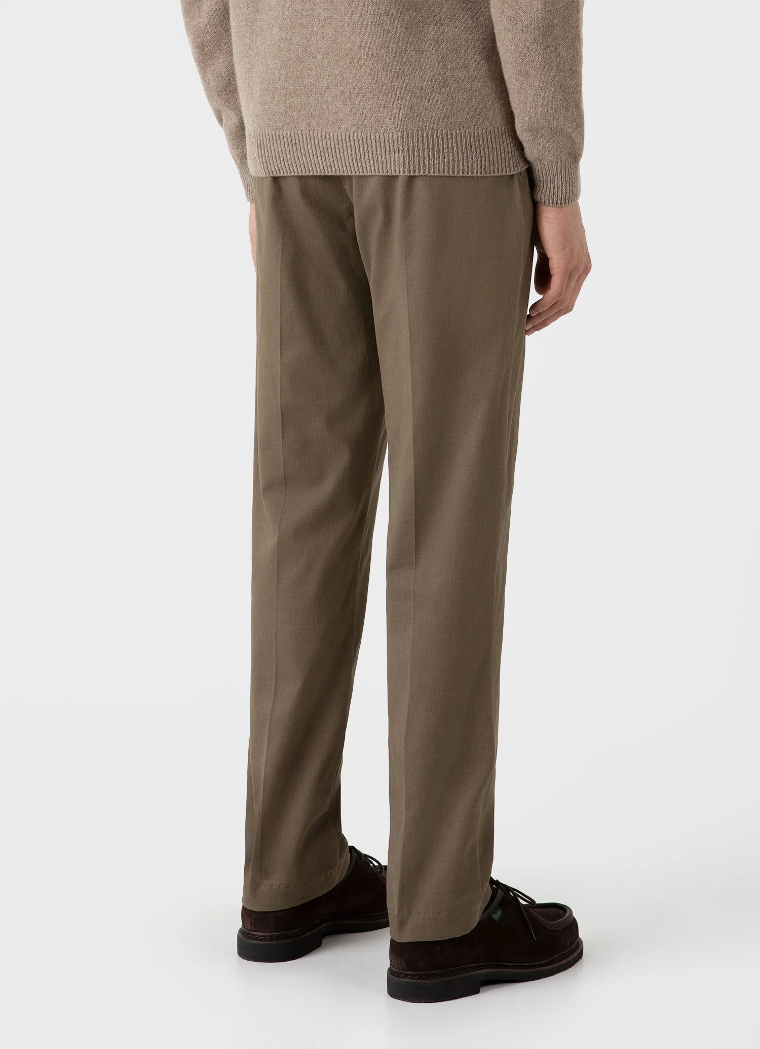 Men's Brushed Cotton Wool Trouser in Sandstone - Image 5