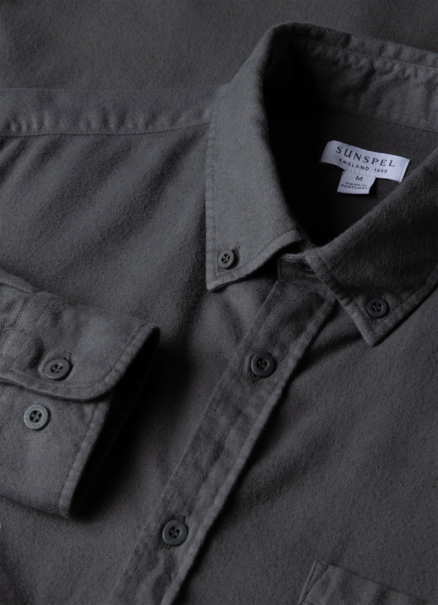 Men's Button Down Flannel Shirt in Drill Green - Image 4