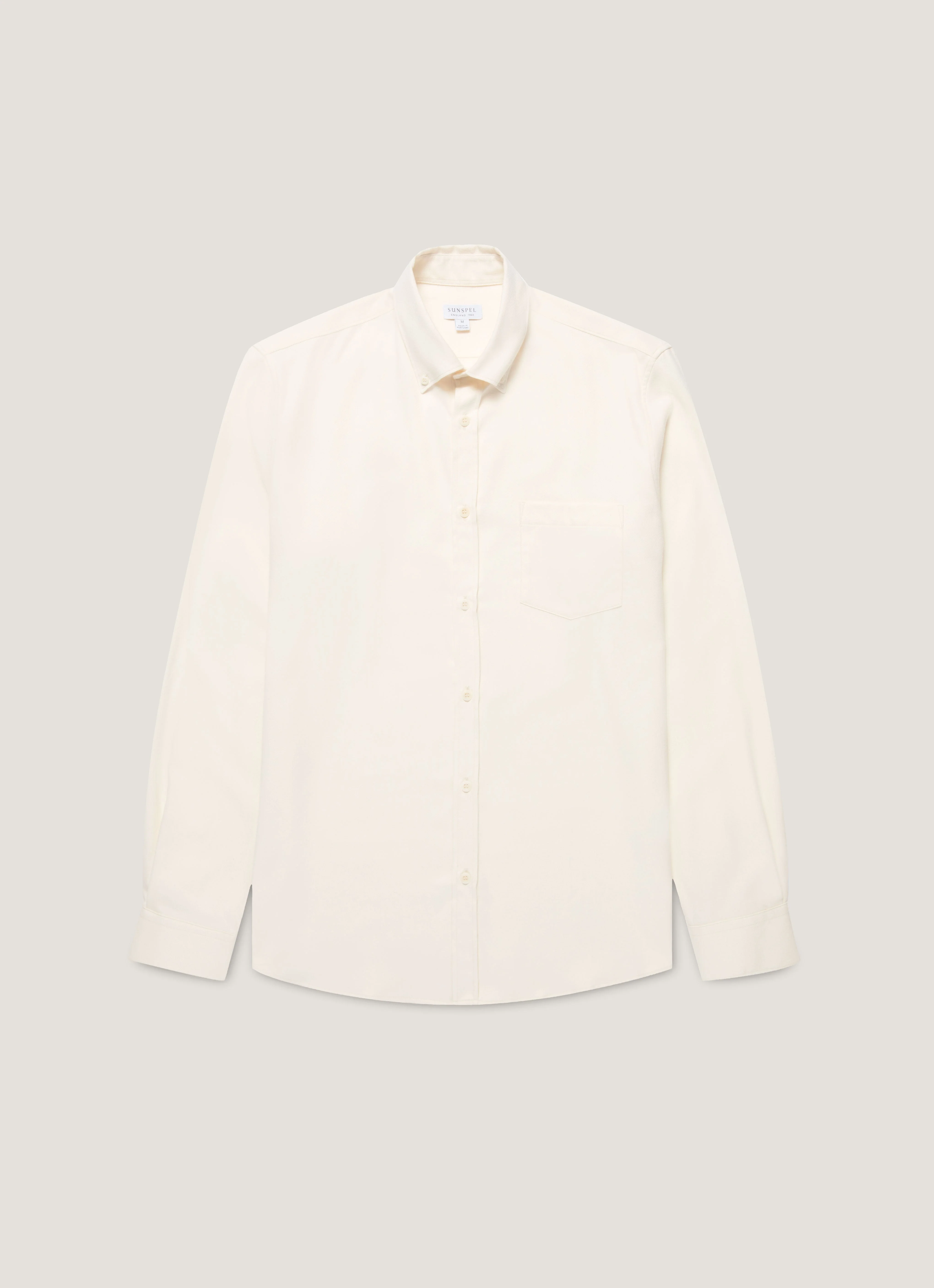 Men's Button Down Flannel Shirt in Ecru