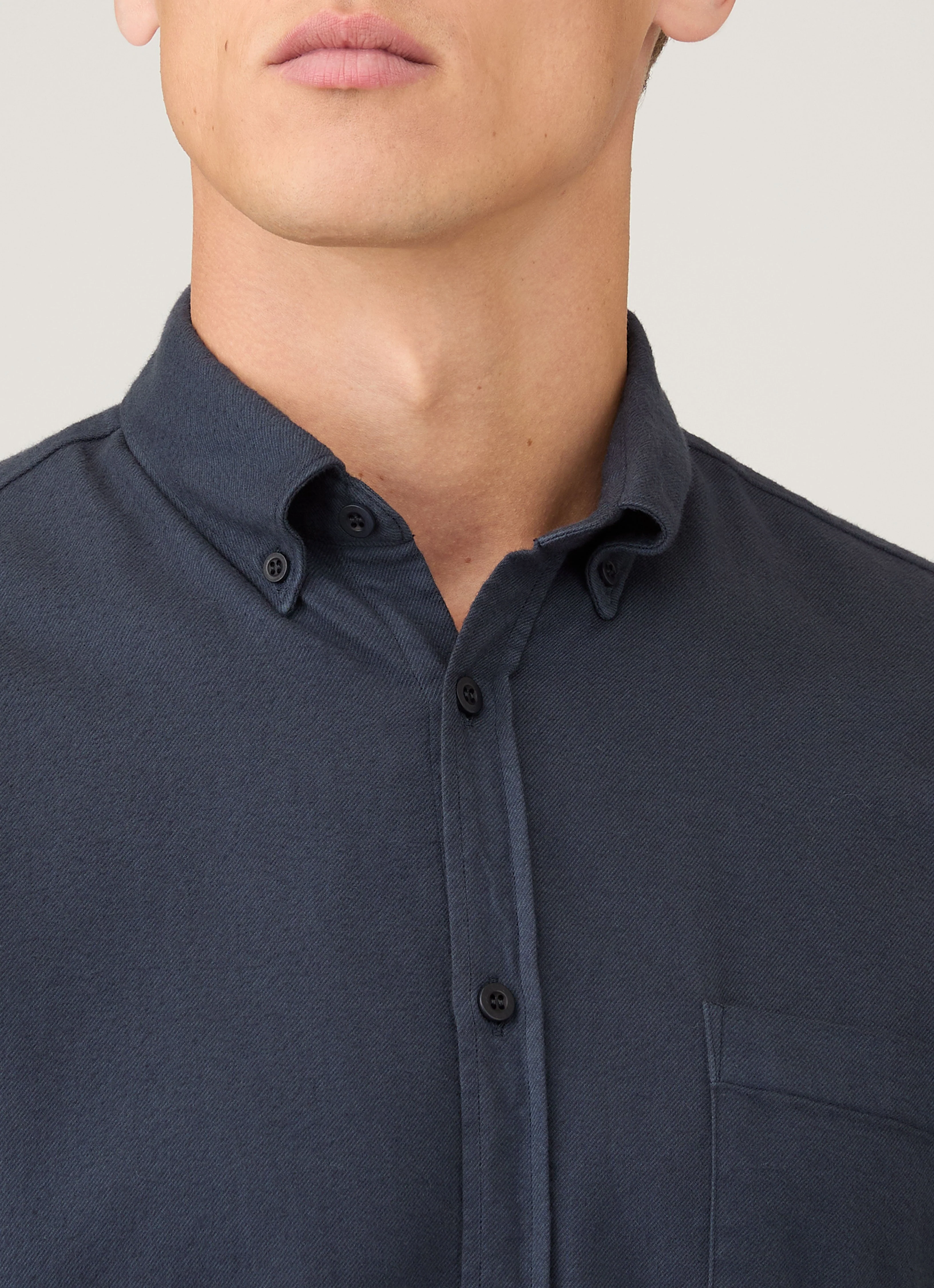 Men's Button Down Flannel Shirt in Navy - Image 6