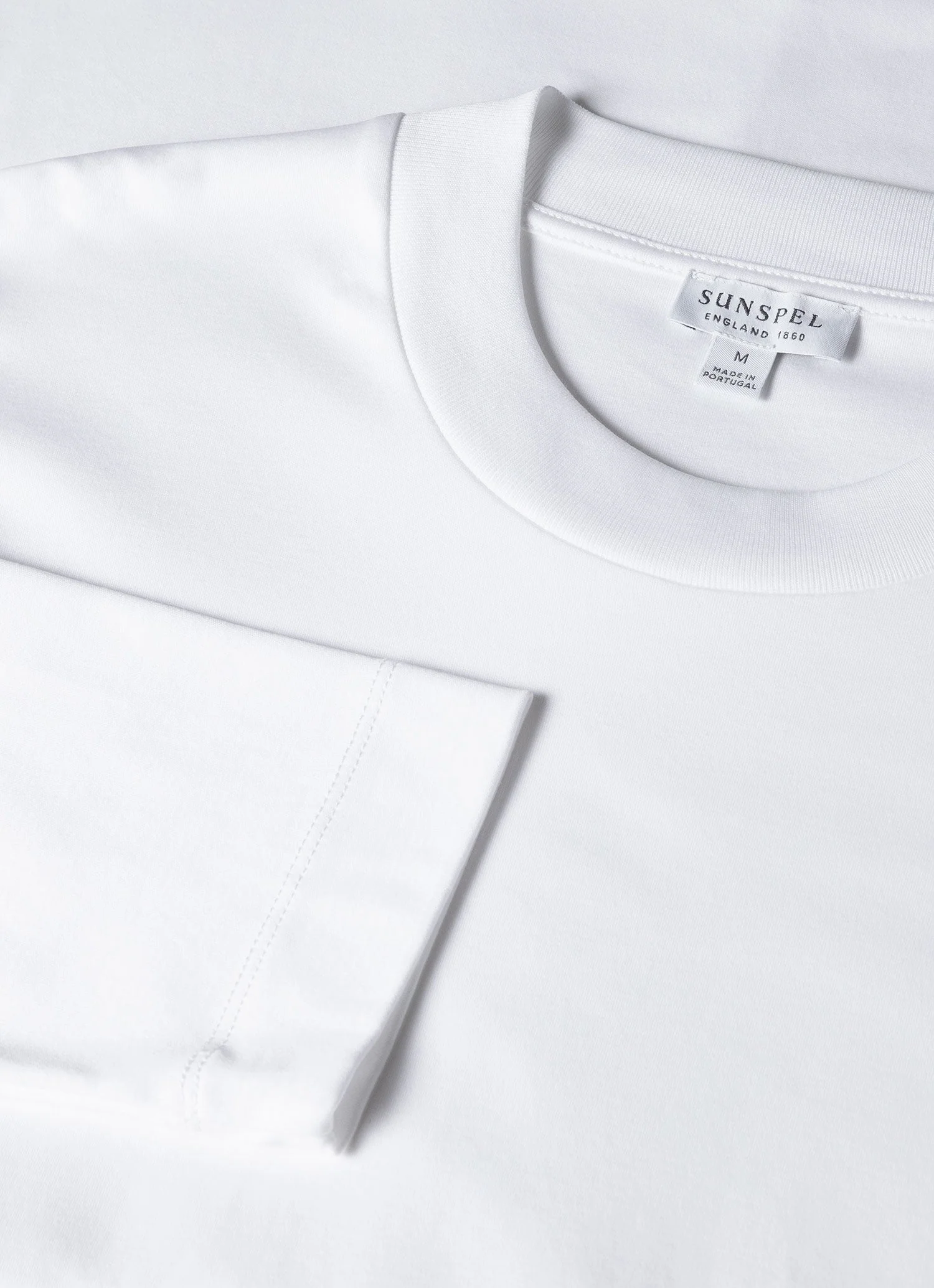 Men's Carbon Brushed Long Sleeve T-shirt in White - Image 4
