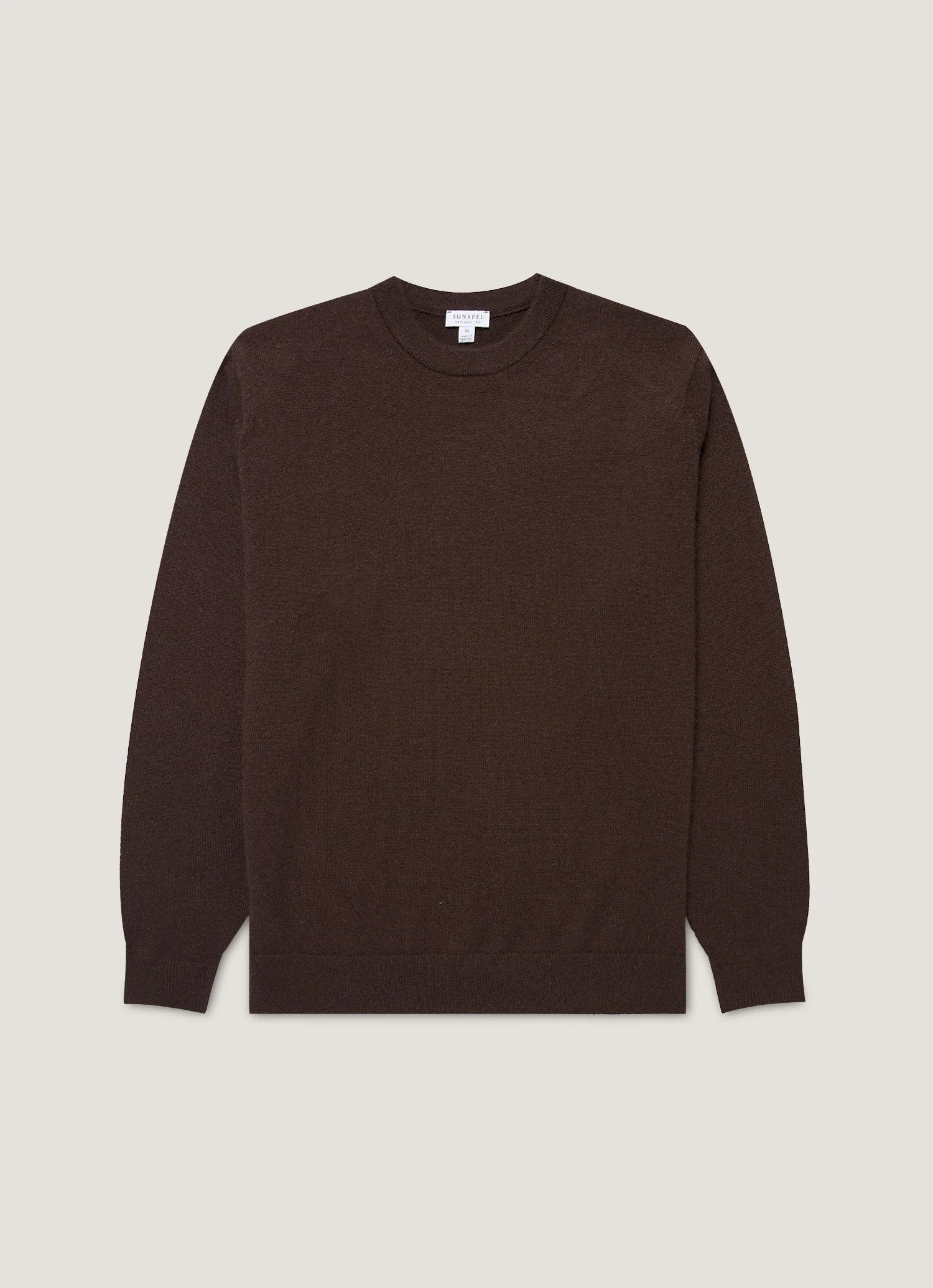 Men's Cashmere Crew Neck Jumper in Truffle