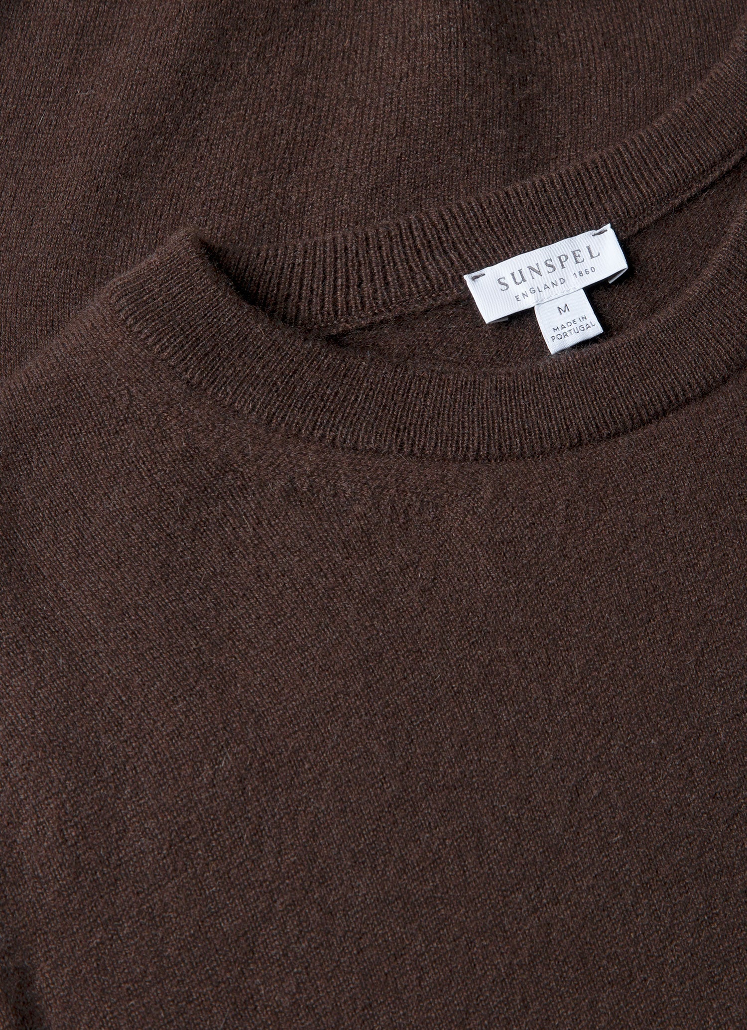 Men's Cashmere Crew Neck Jumper in Truffle - Image 4