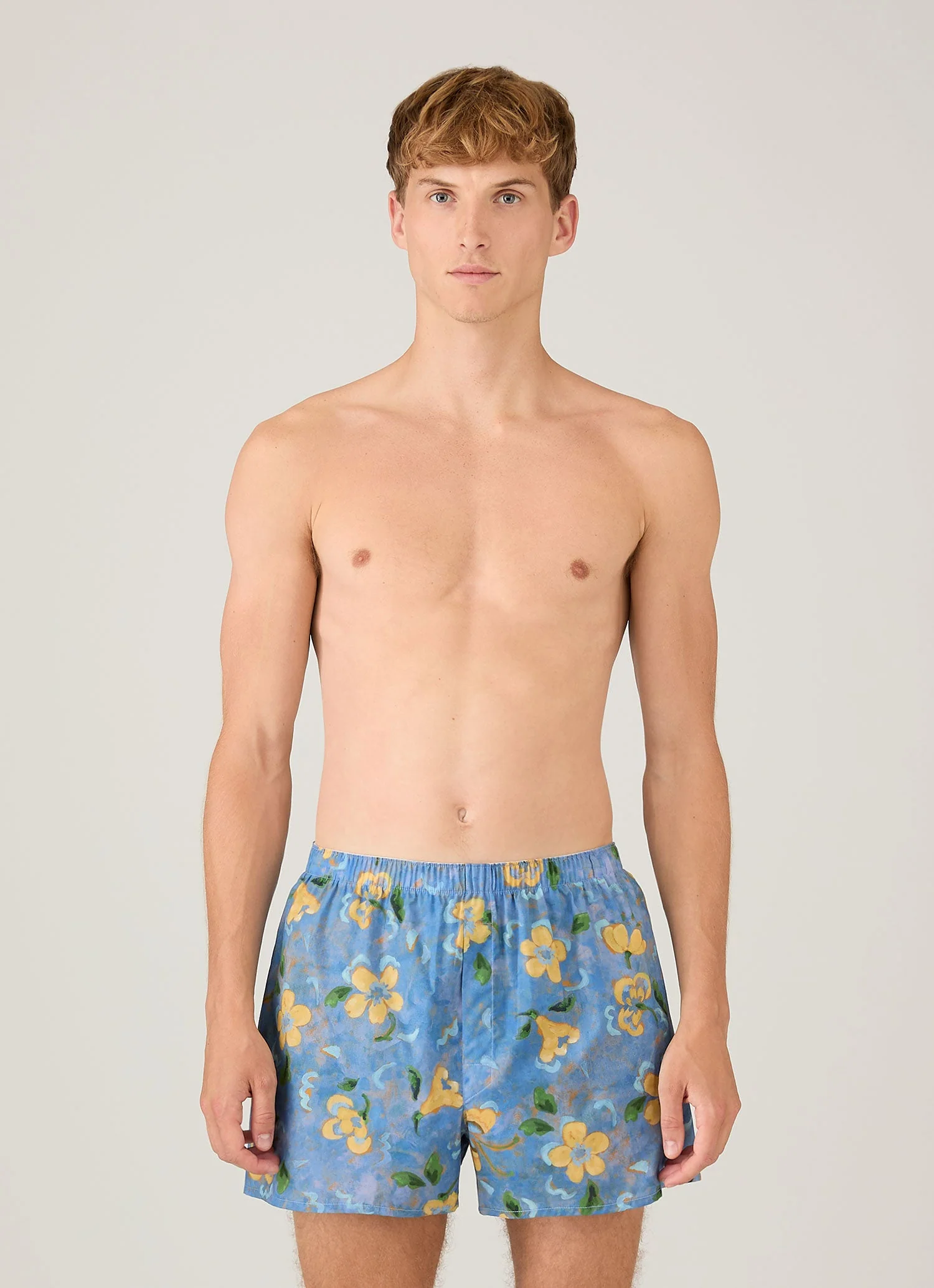 Men's Classic Boxer Short in Liberty Fabric in Blue Tulip - Image 2