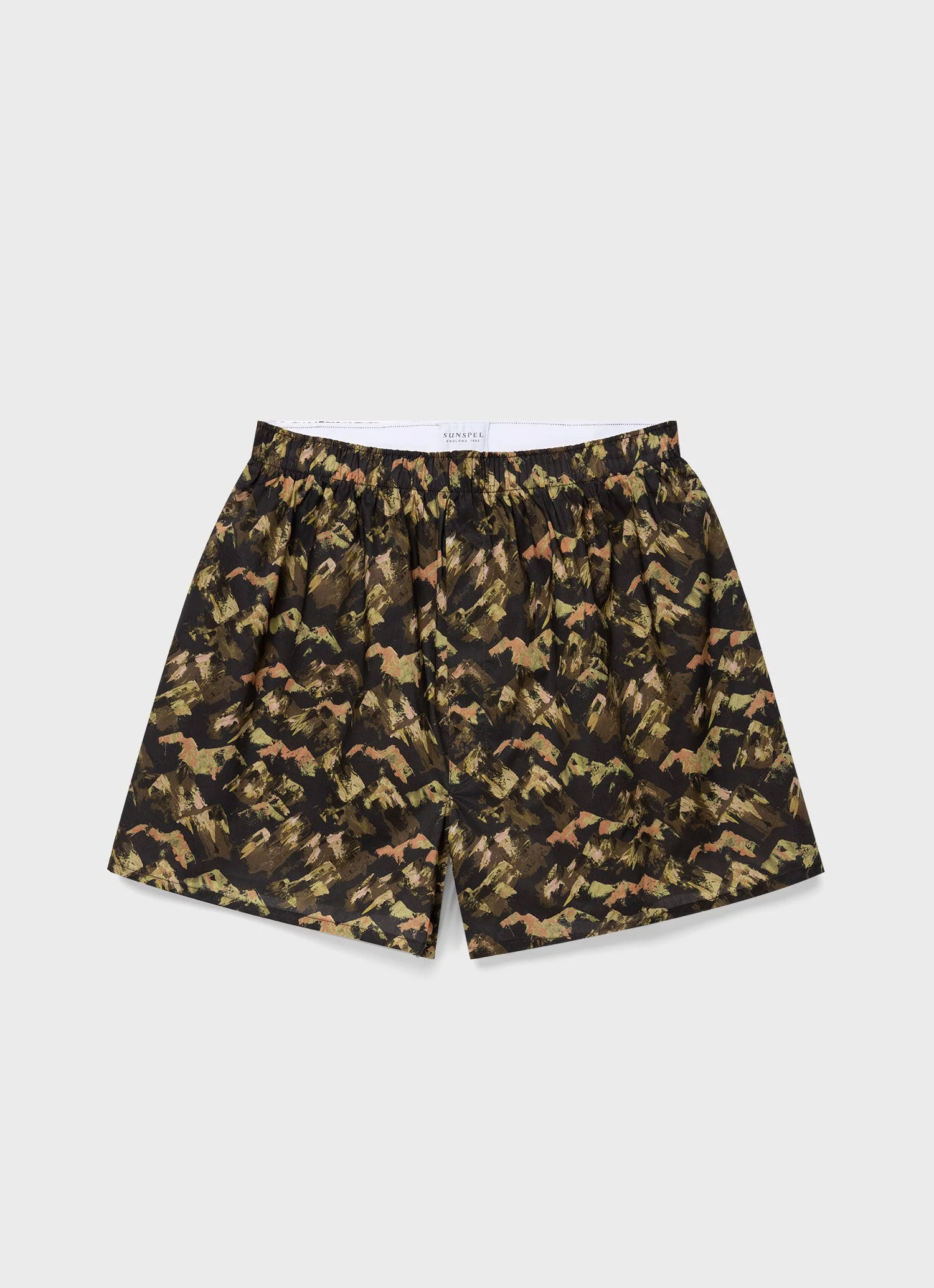 Men's Classic Boxer Short in Liberty Fabric Green Mount Olympus