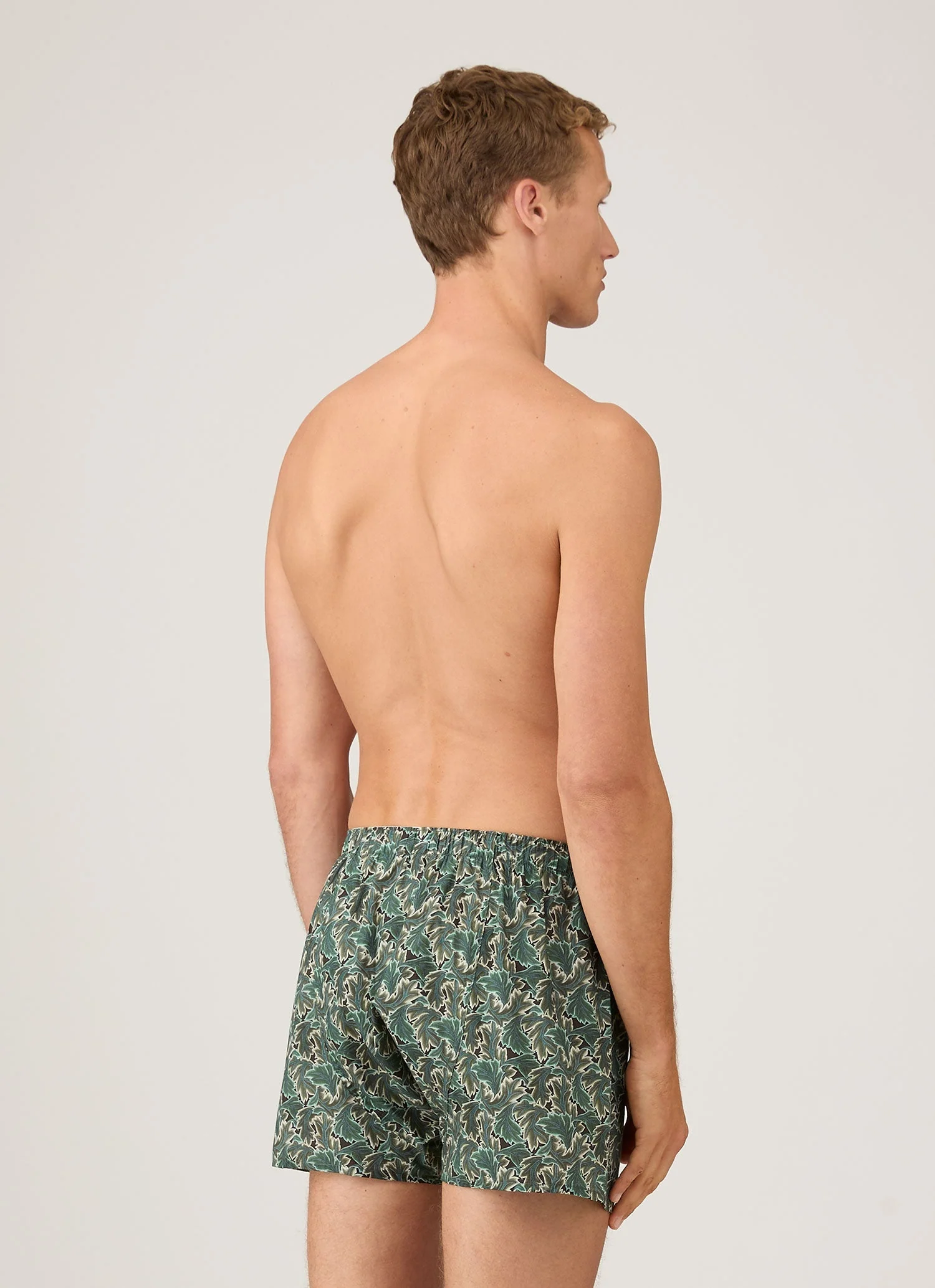 Men's Classic Boxer Short in Liberty Fabric in Midnight Green Canopy - Image 3