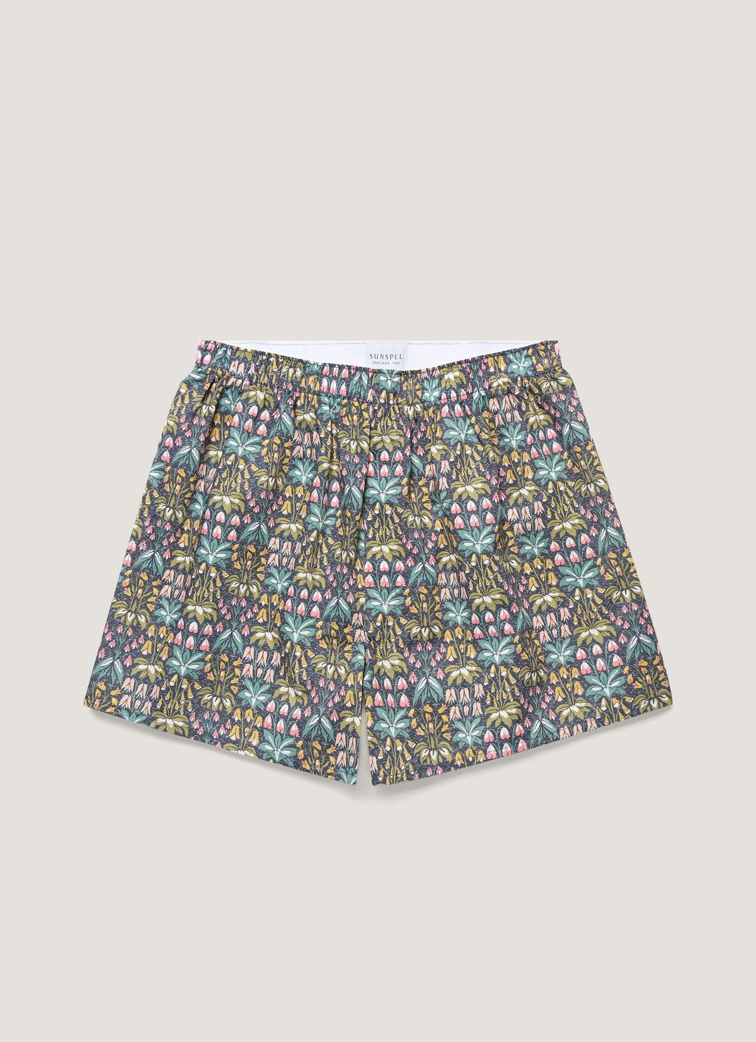 Men's Classic Boxer Short in Liberty Fabric in Navy Floral Tropics