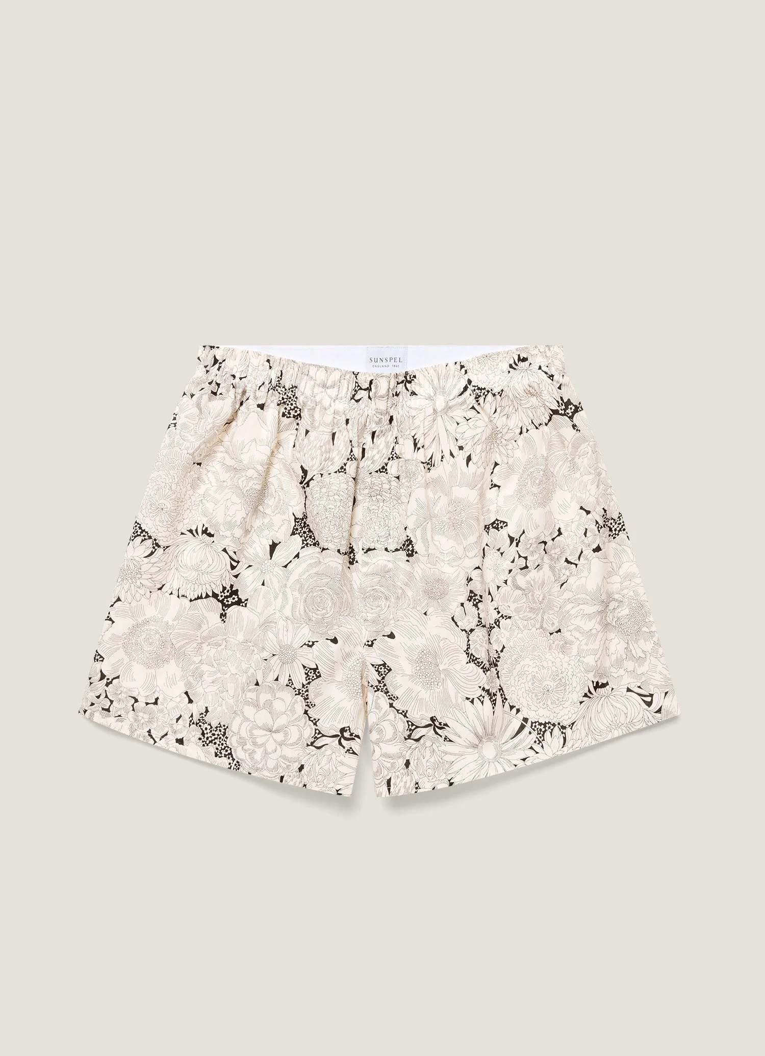 Men's Classic Boxer Short in Liberty Fabric in White English Bloom