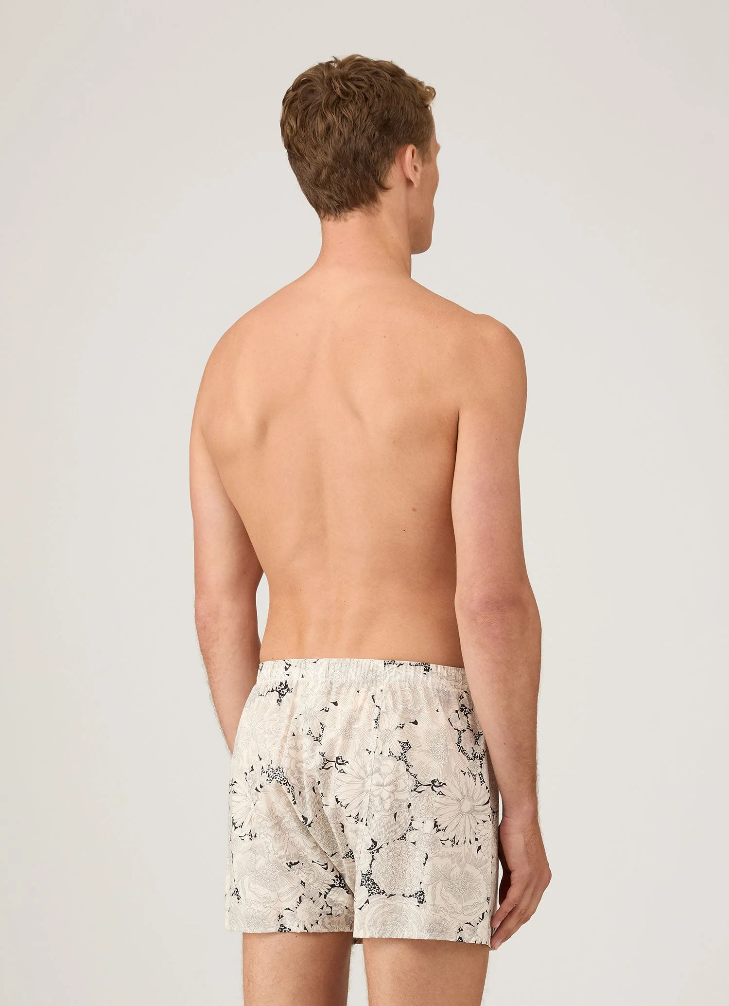 Men's Classic Boxer Short in Liberty Fabric in White English Bloom - Image 3