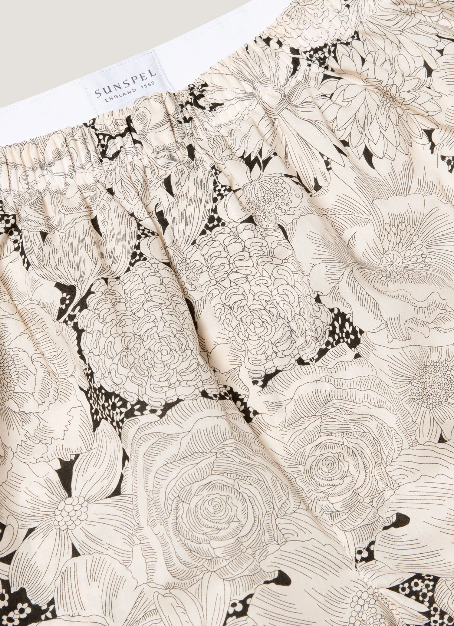 Men's Classic Boxer Short in Liberty Fabric in White English Bloom - Image 4