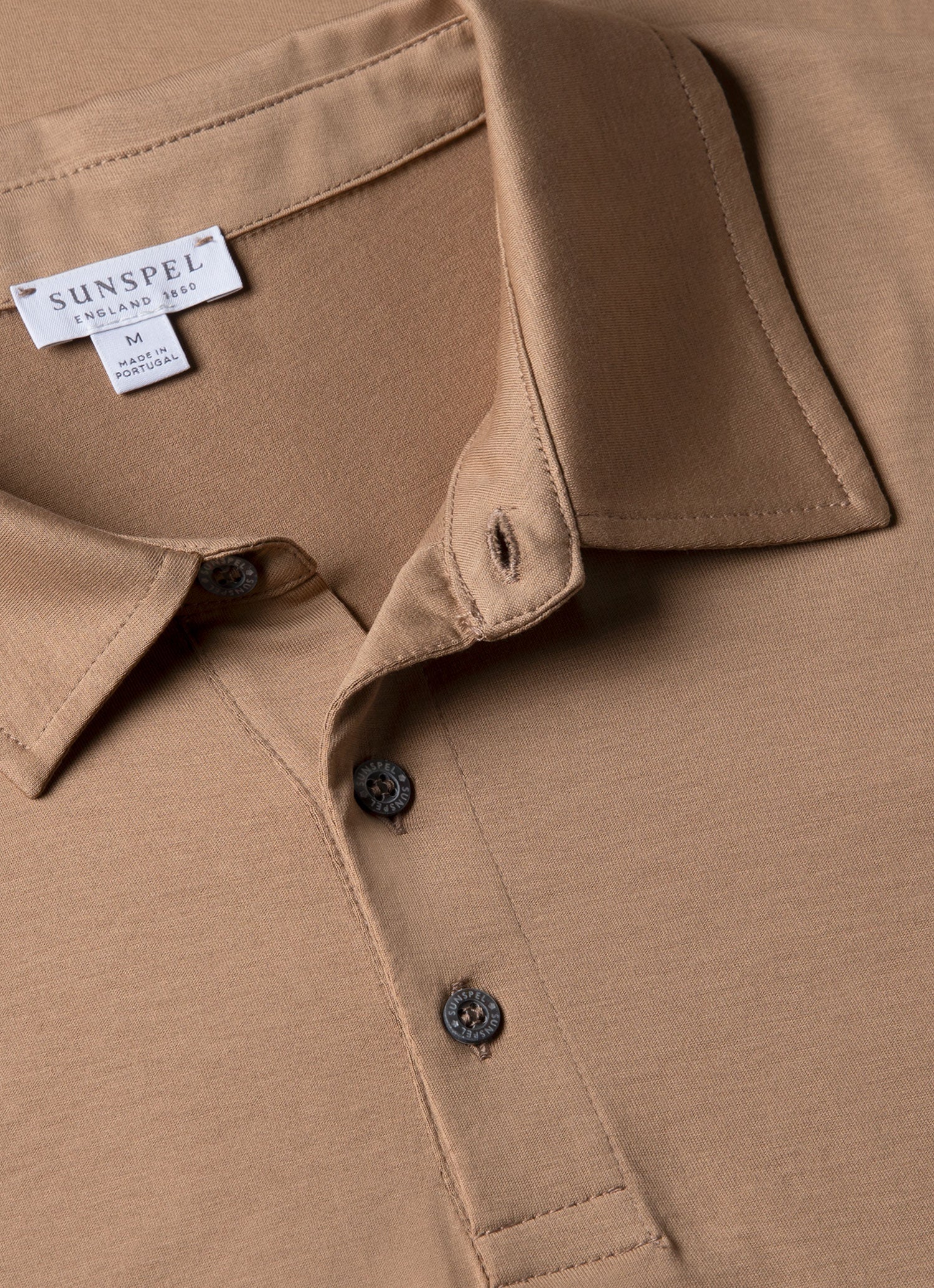 Men's Classic Jersey Polo Shirt in Dune - Image 4