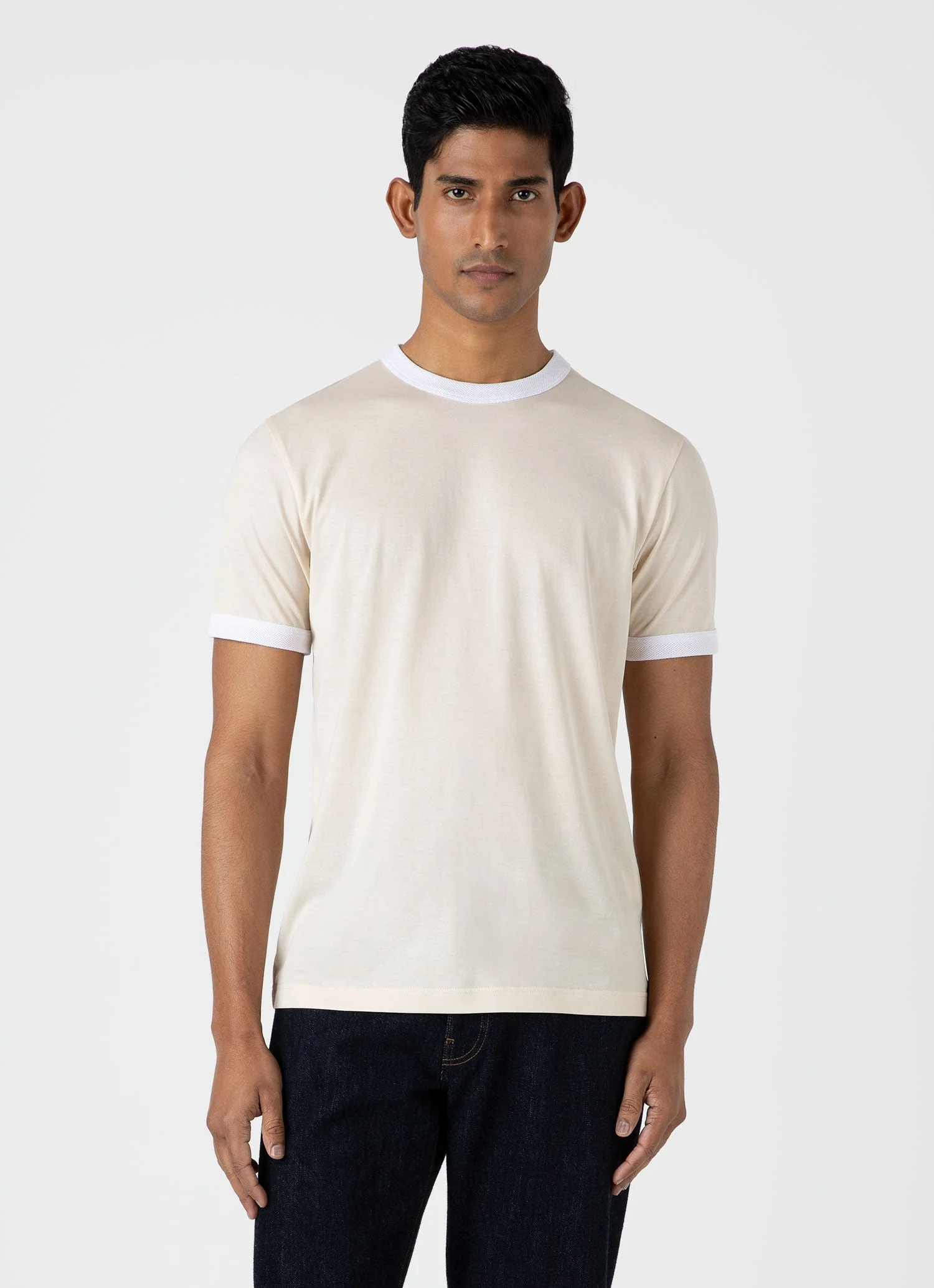 Men's Classic Ringer T-shirt in White - Image 2