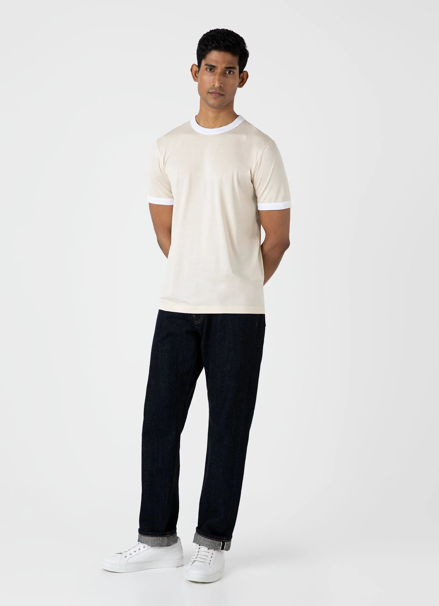 Men's Classic Ringer T-shirt in White - Image 3