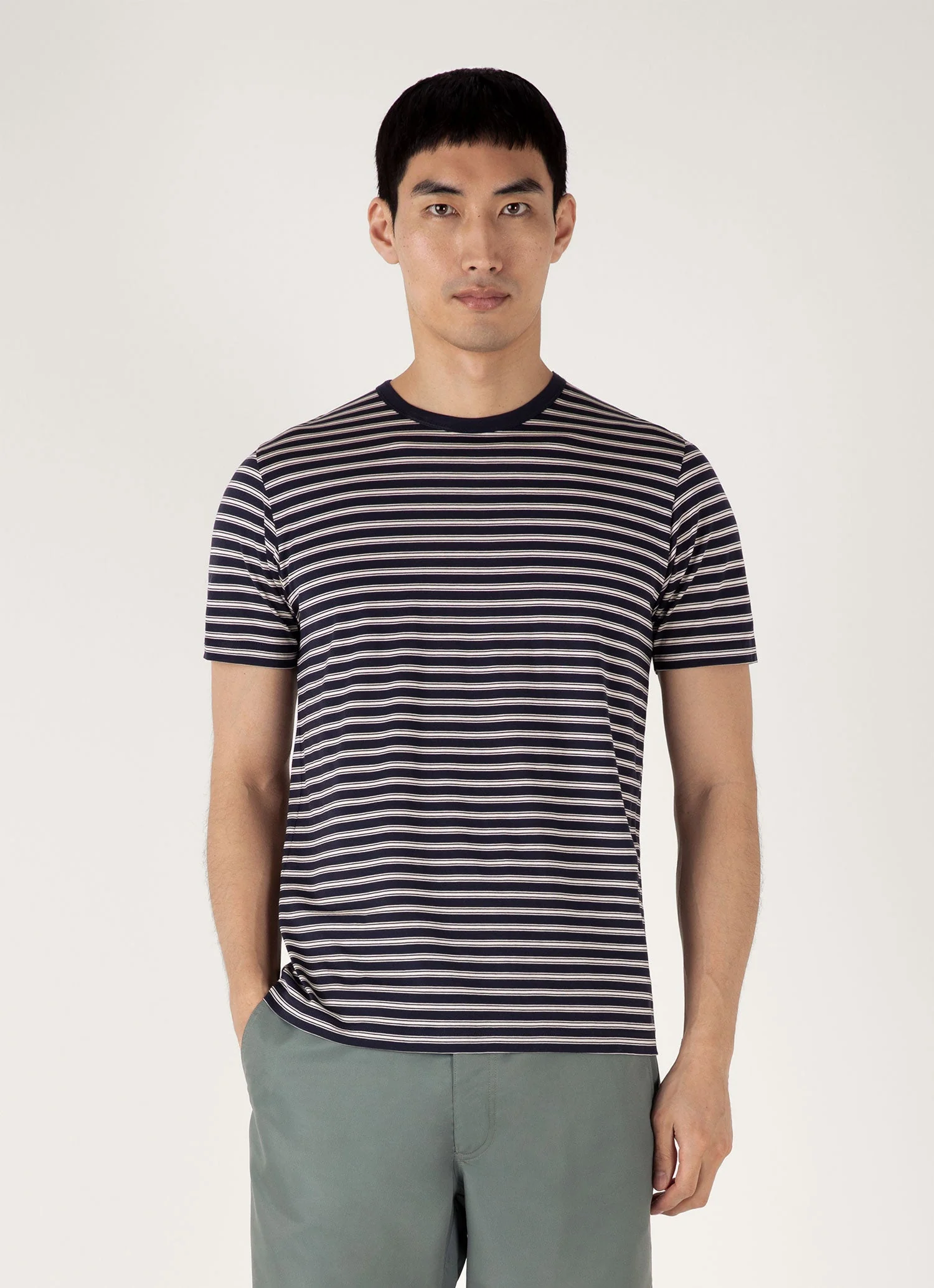 Men's Classic T-shirt in Navy/Undyed - Image 2