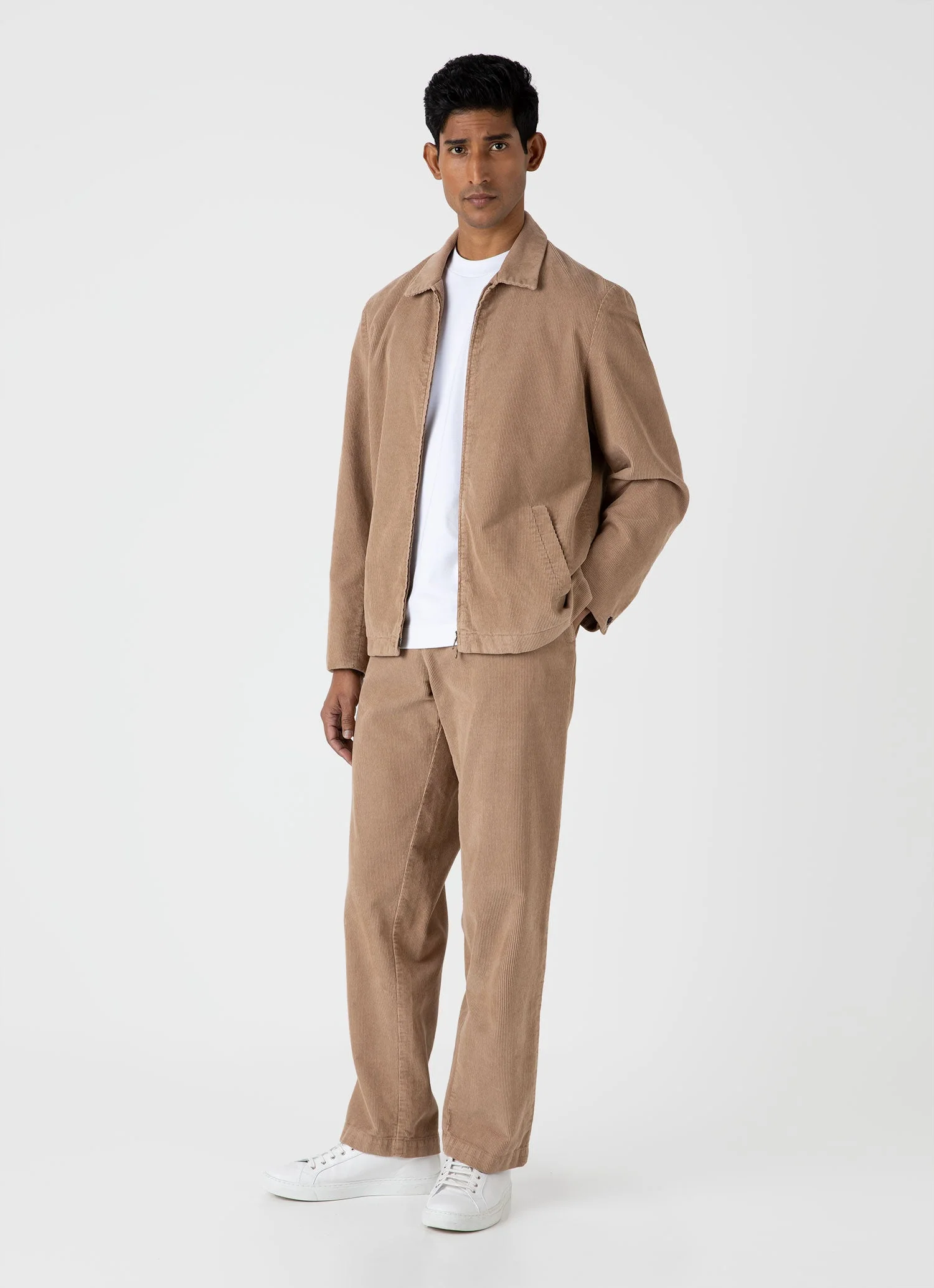 Men's Cord Chore Trouser in Sandstone - Image 2