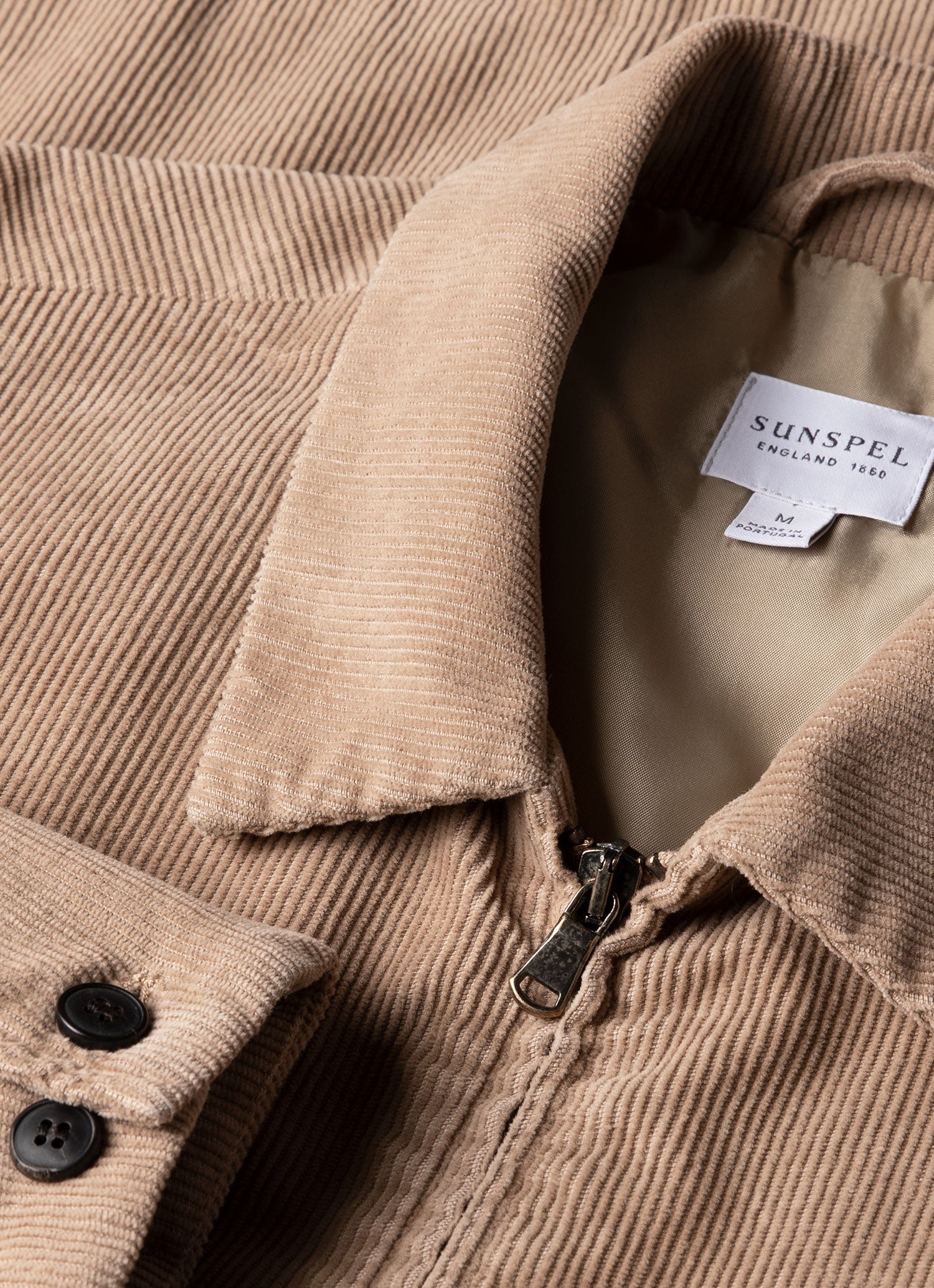 Men's Cord Harrington Jacket in Sandstone - Image 4