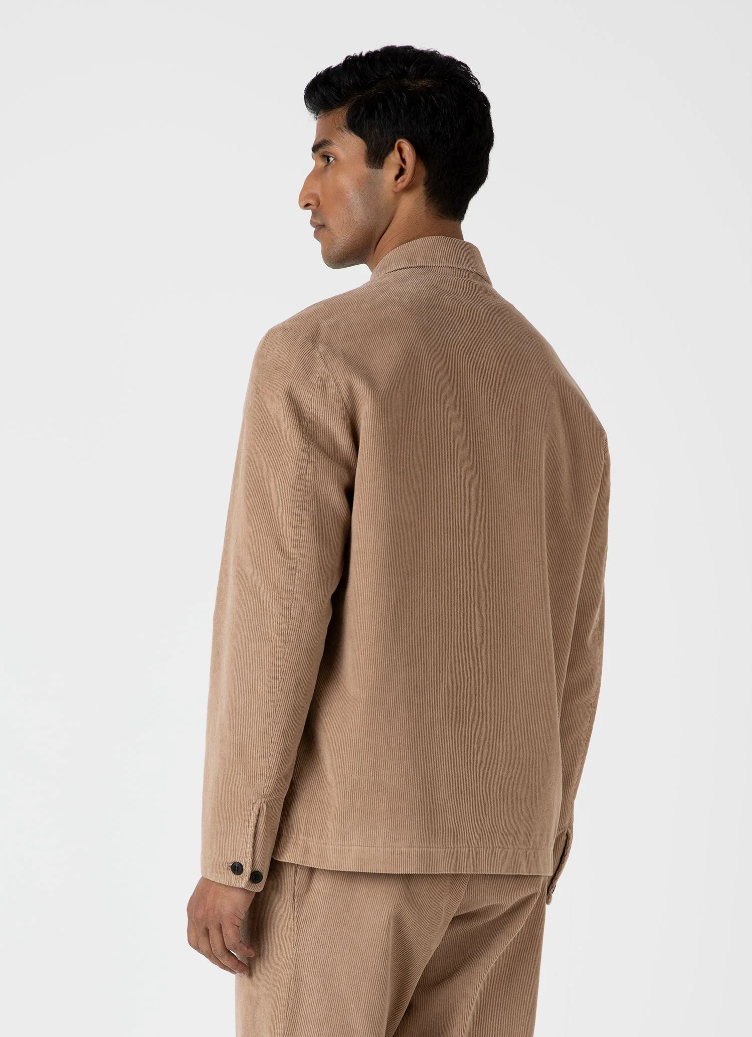 Men's Cord Harrington Jacket in Sandstone - Image 5