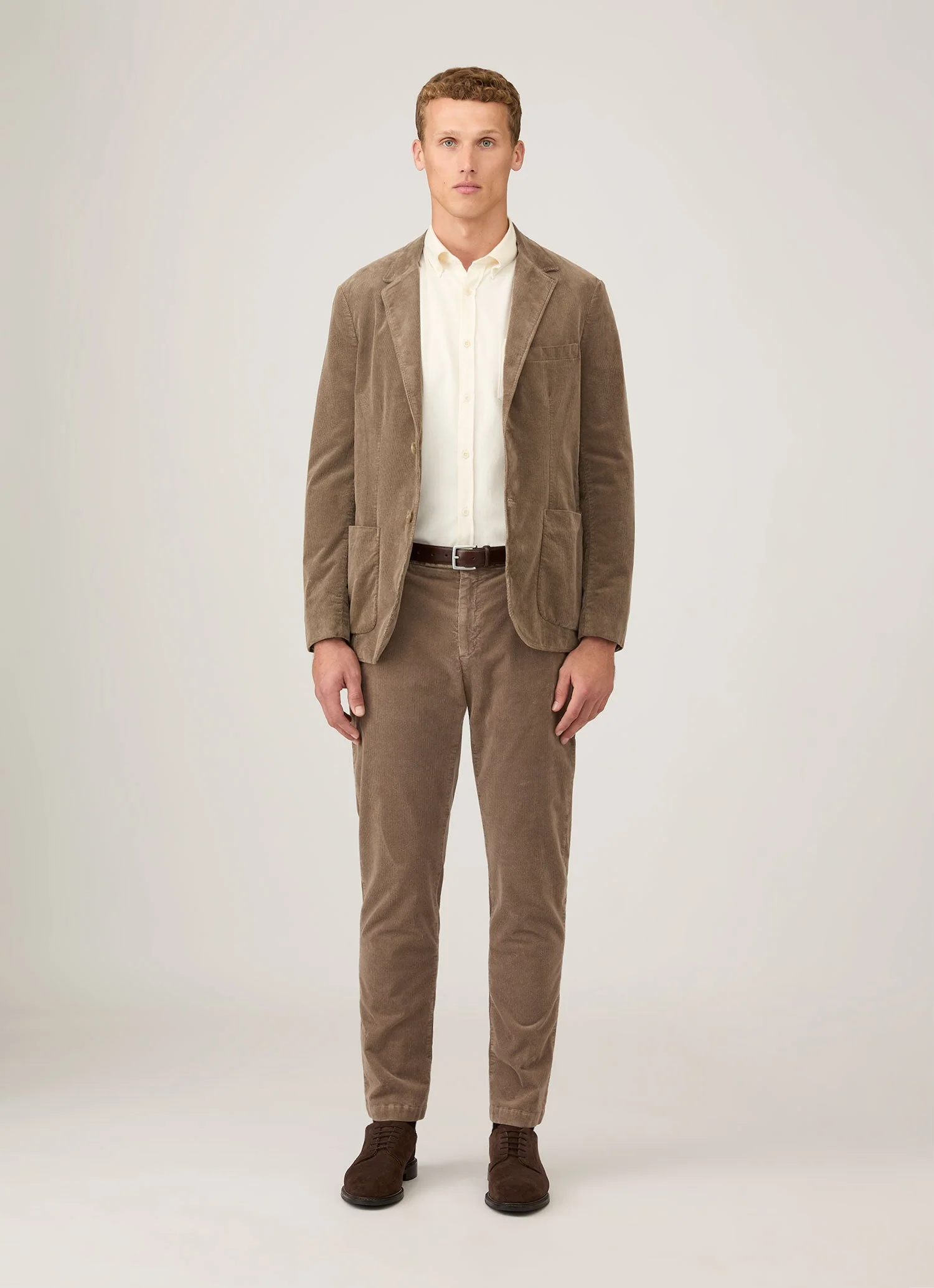 Men's Corduroy Blazer in Bark - Image 3