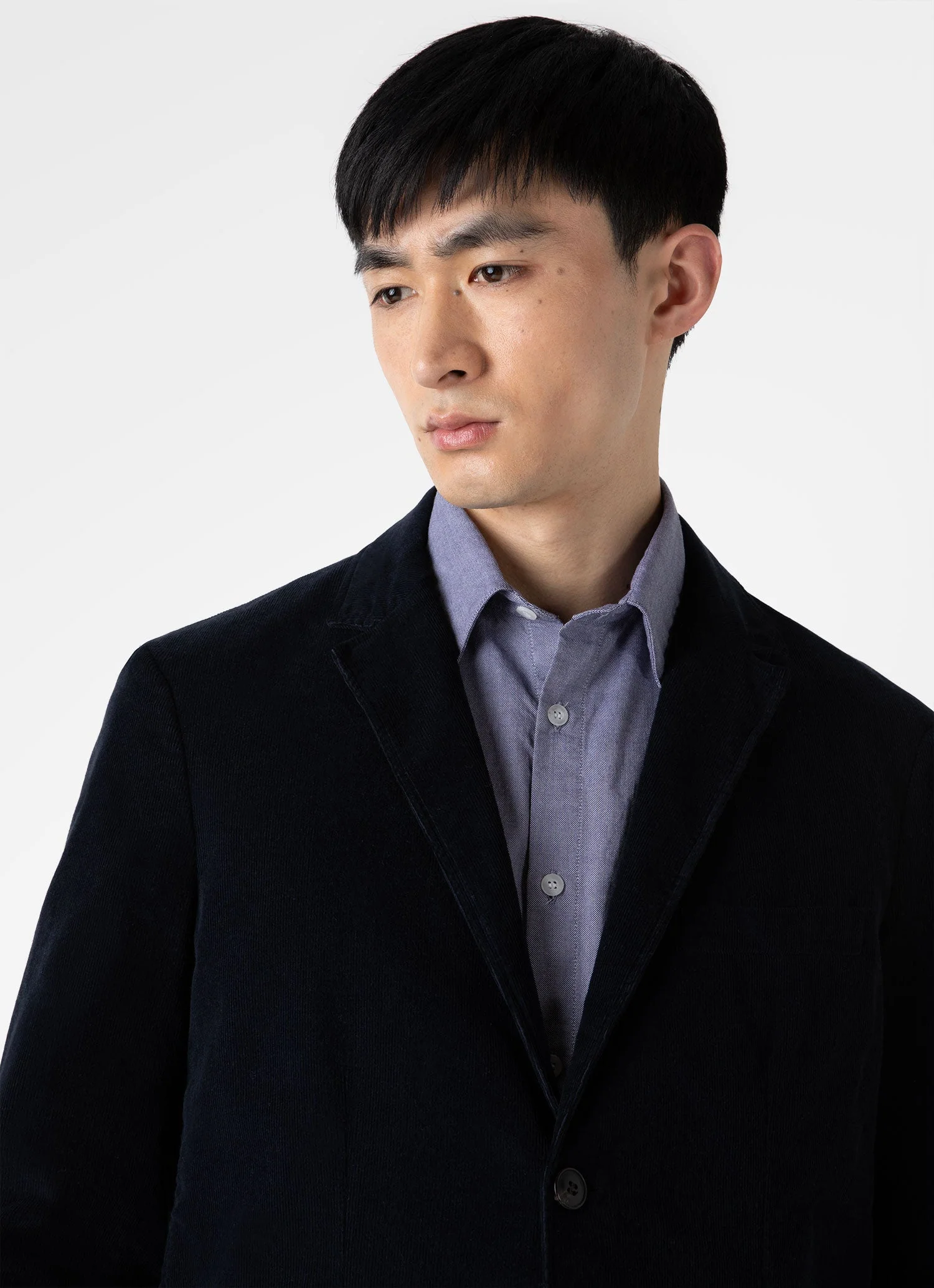 Men's Fine Corduroy Blazer in Navy - Image 5