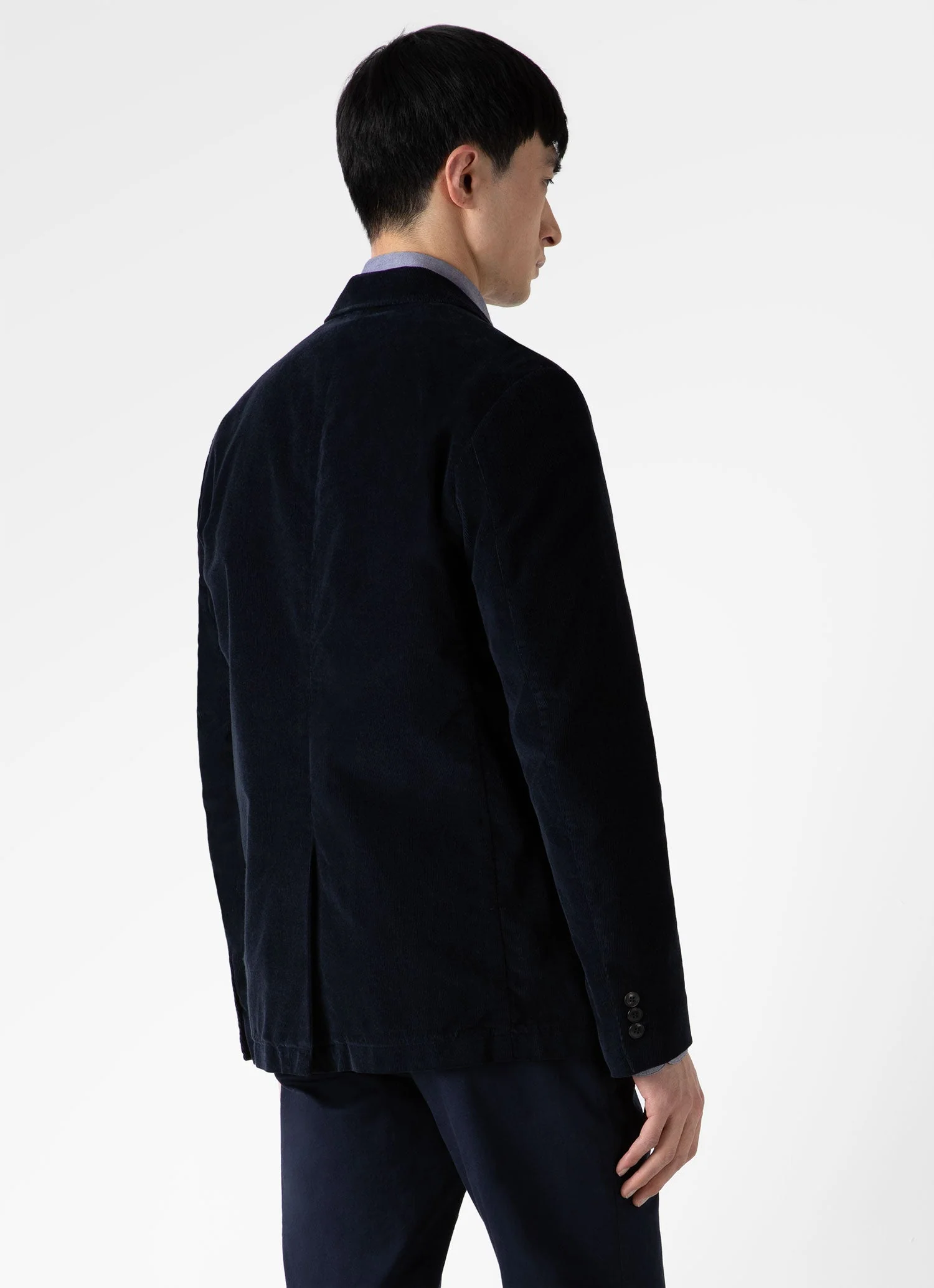 Men's Fine Corduroy Blazer in Navy - Image 6
