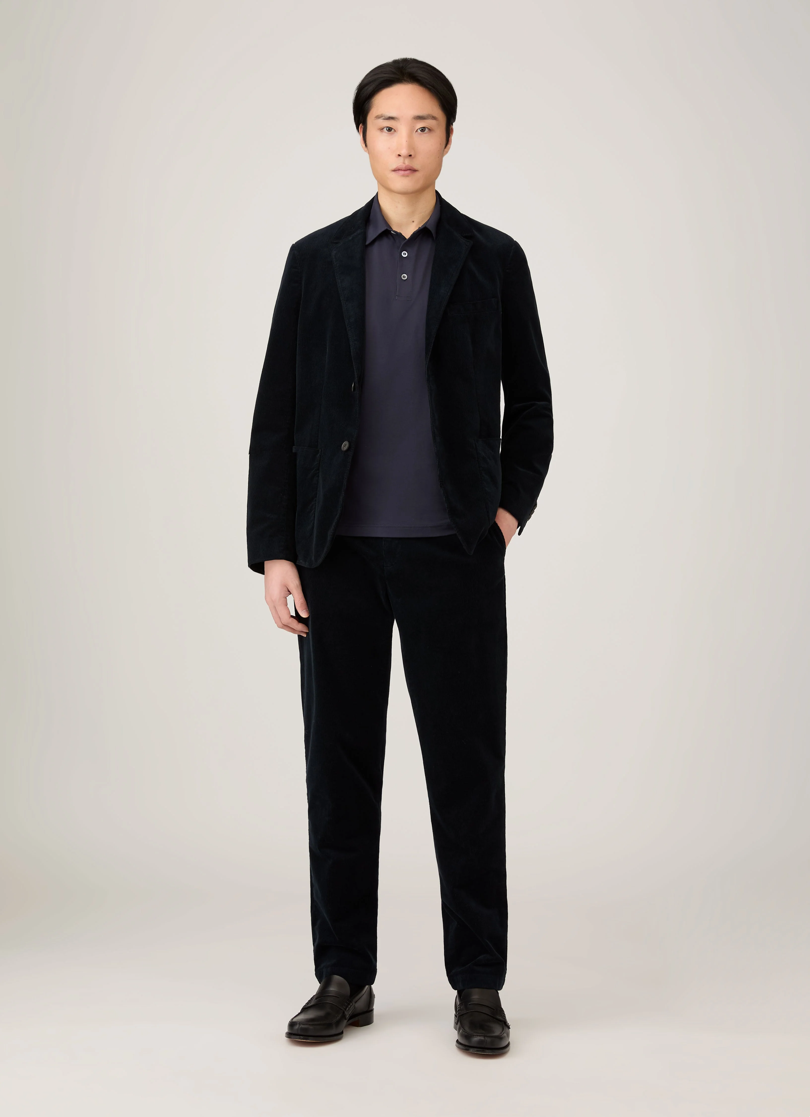 Men's Corduroy Blazer in Navy - Image 3