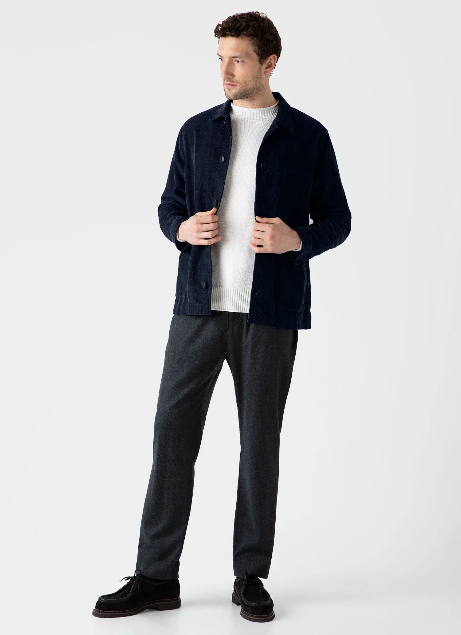 Men's Corduroy Twin Pocket Jacket in Navy - Image 3