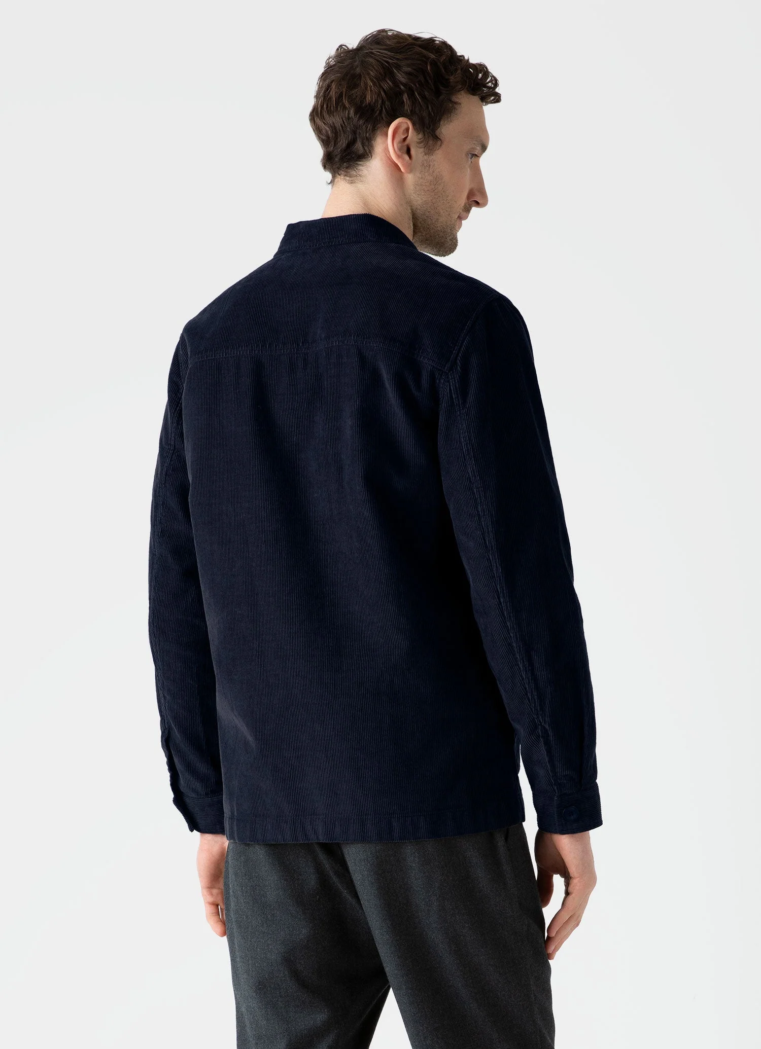 Men's Corduroy Twin Pocket Jacket in Navy - Image 4