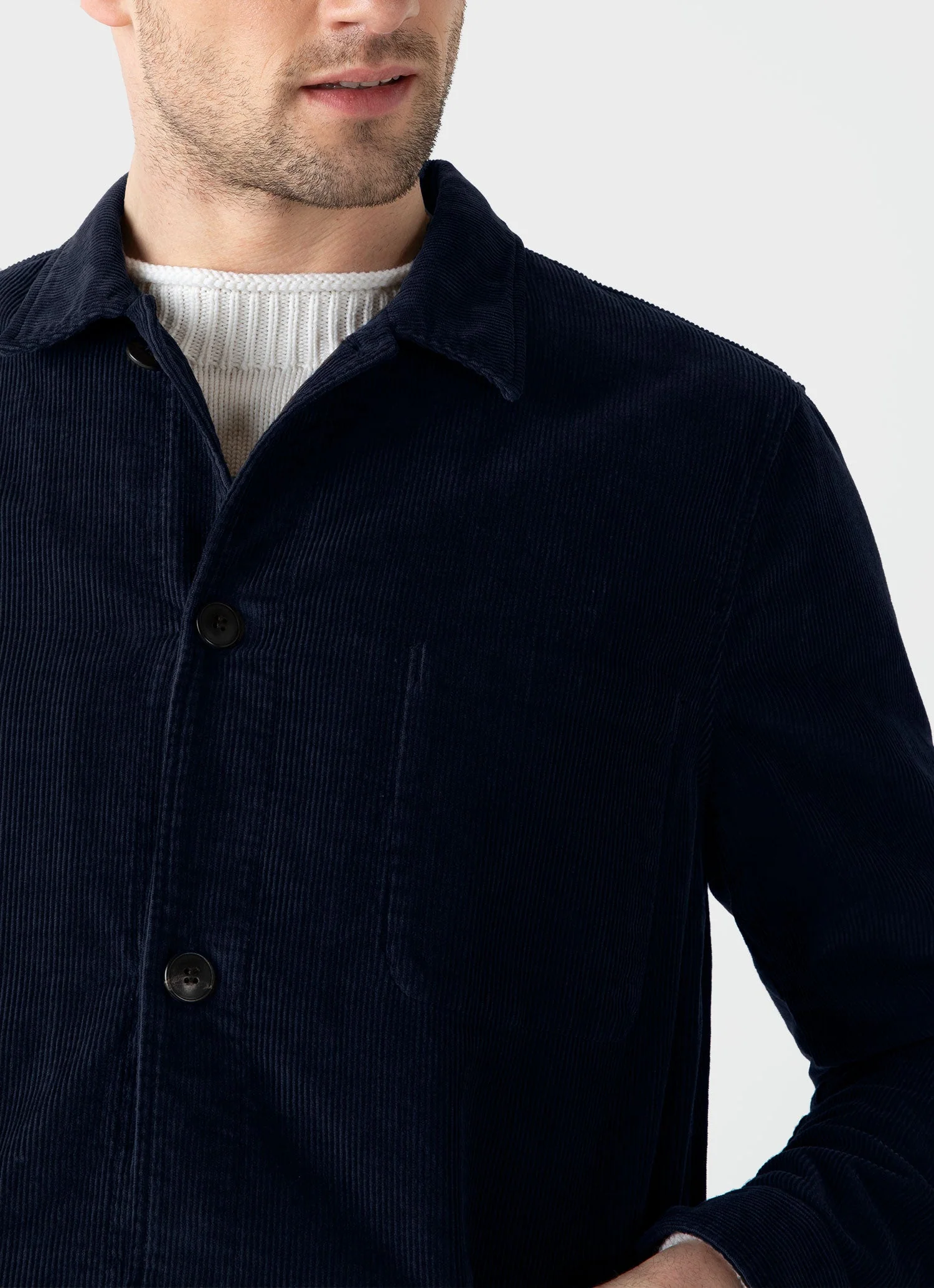 Men's Corduroy Twin Pocket Jacket in Navy - Image 5