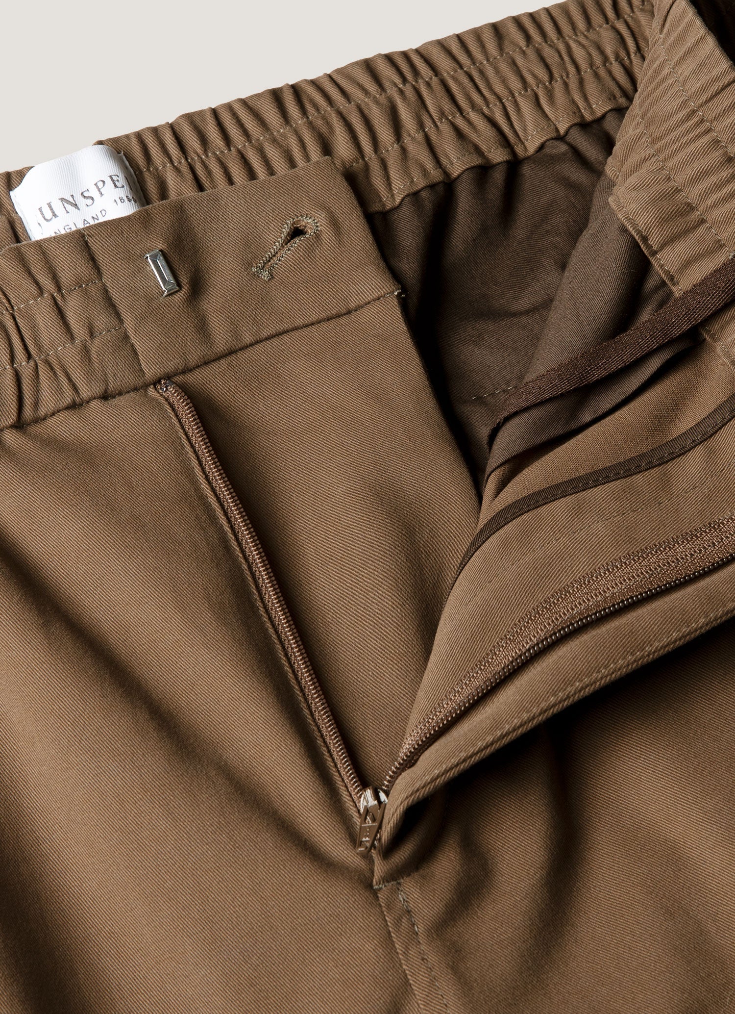 Men's Cotton Cashmere Drawstring Trouser in Dark Stone - Image 4