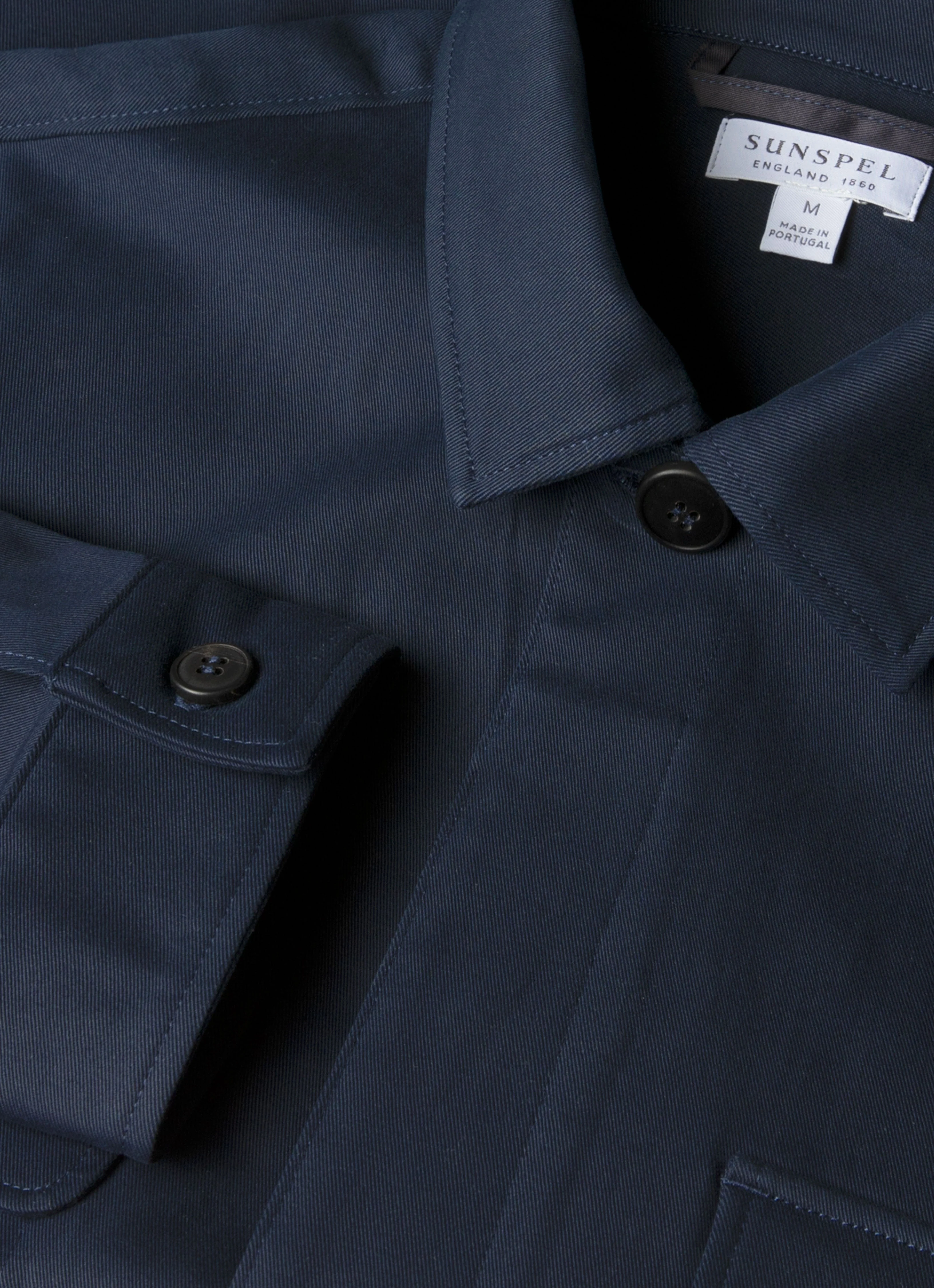 Men's Cotton Cashmere Overshirt in Navy - Image 4
