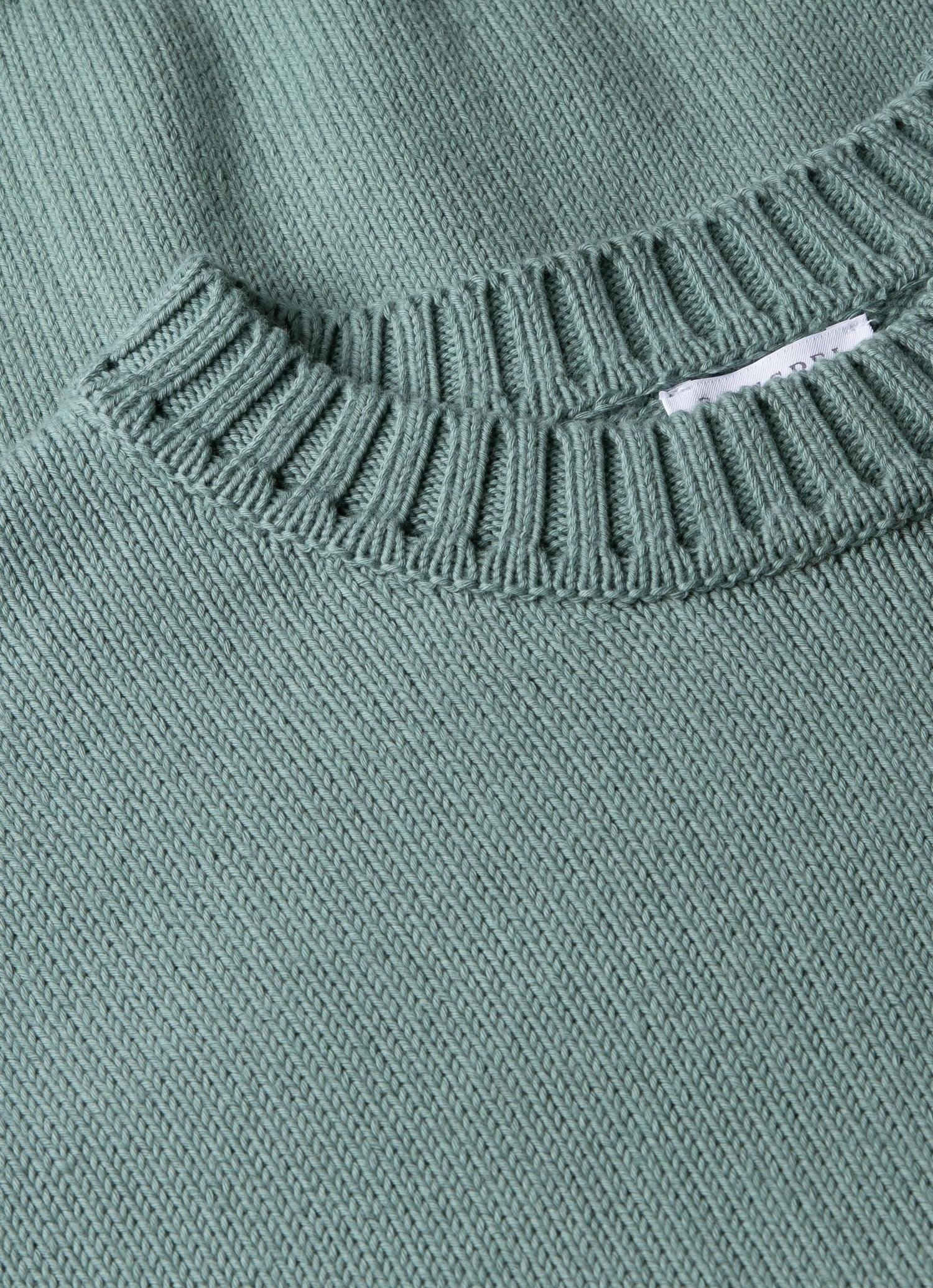 Men's Cotton Crew Neck Jumper in Smoke Green - Image 4